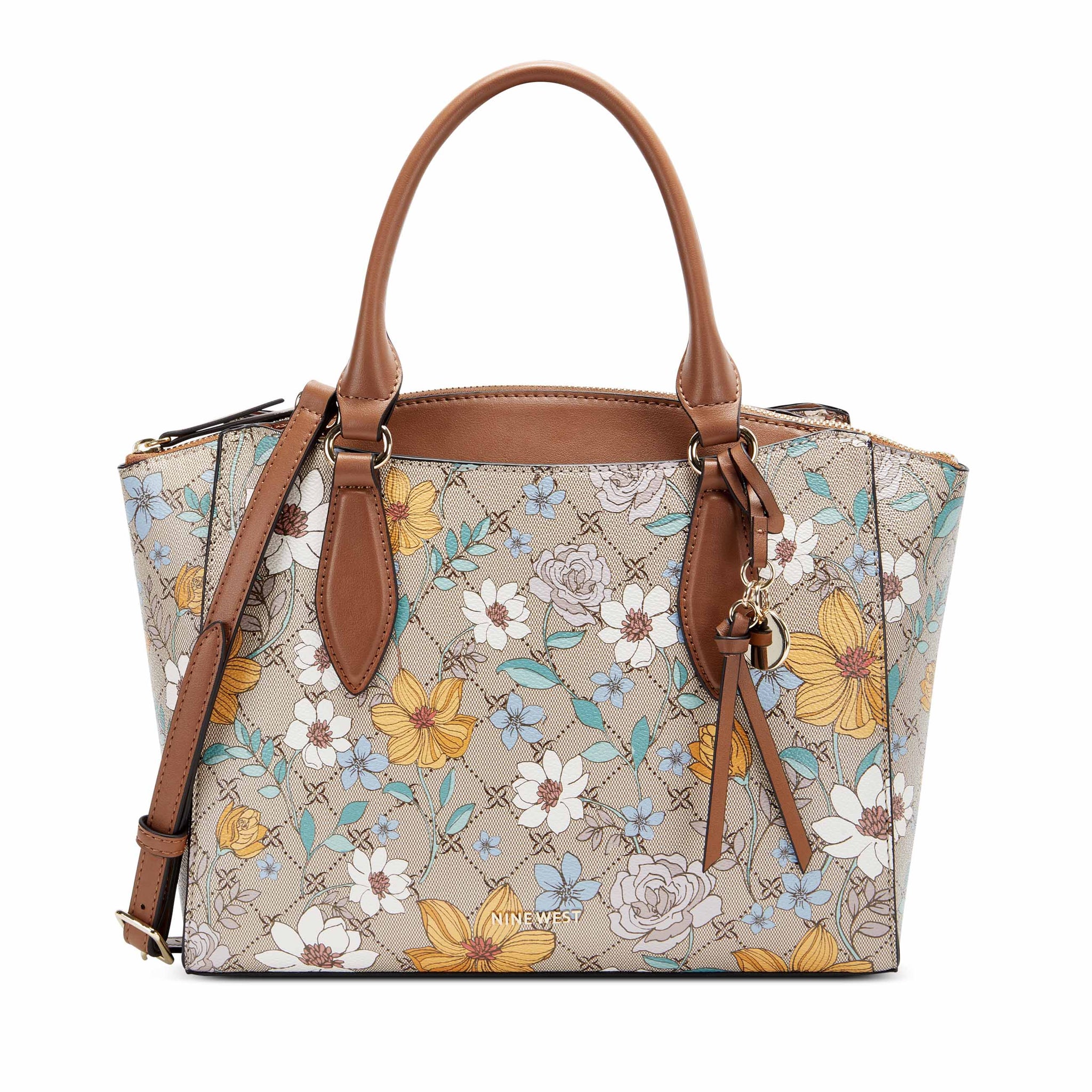 nine west paisley jet set satchel