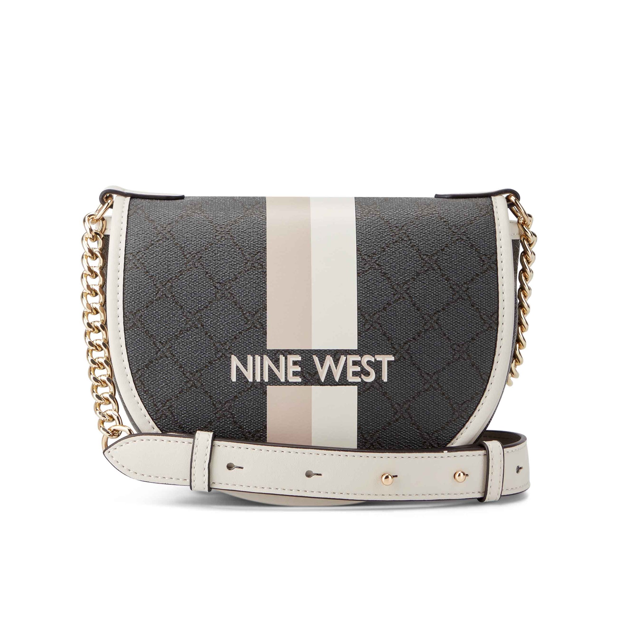 Buy Nine West Brooklyn Crossbody Top Zip Brown/Black 2023 Online