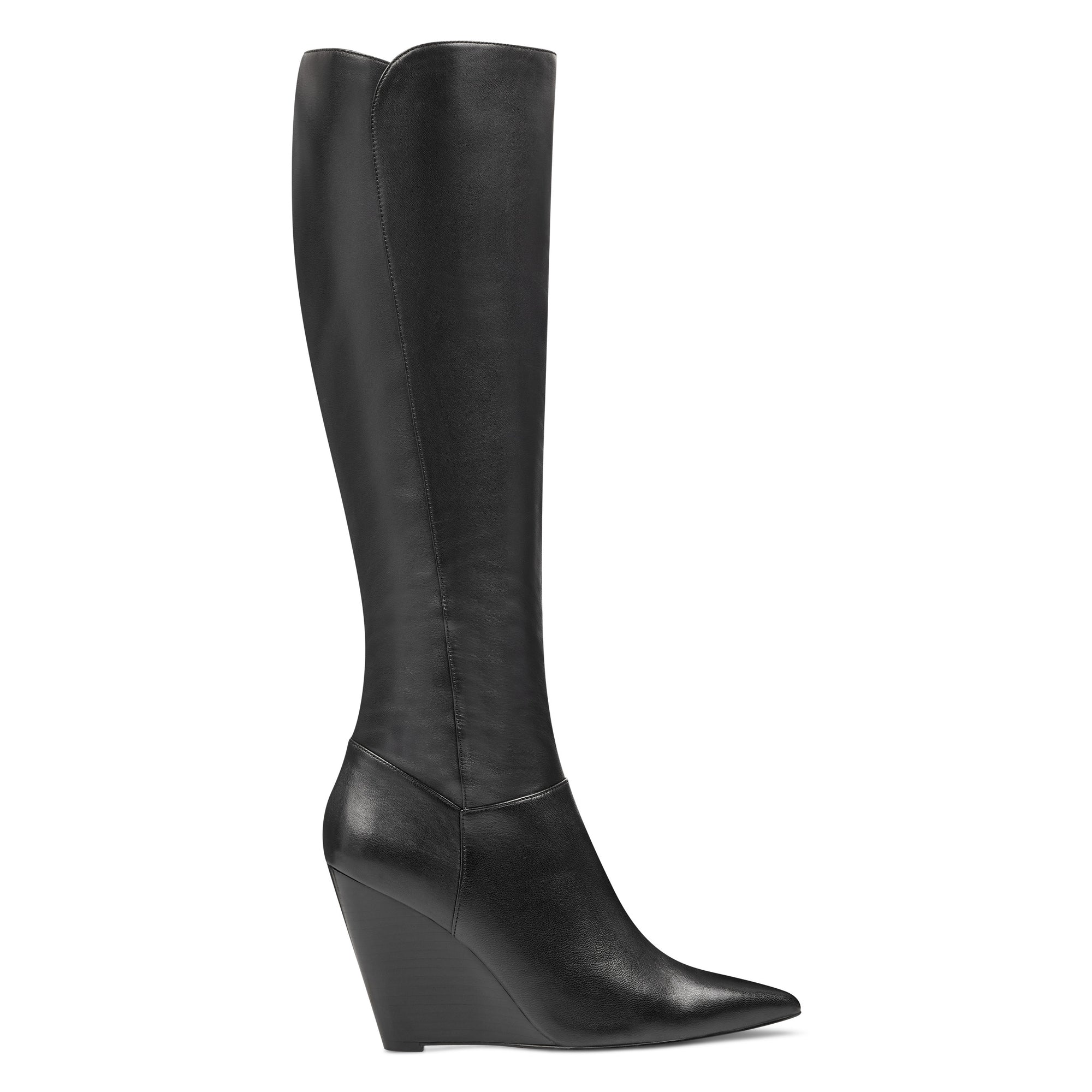 nine west black wedge booties