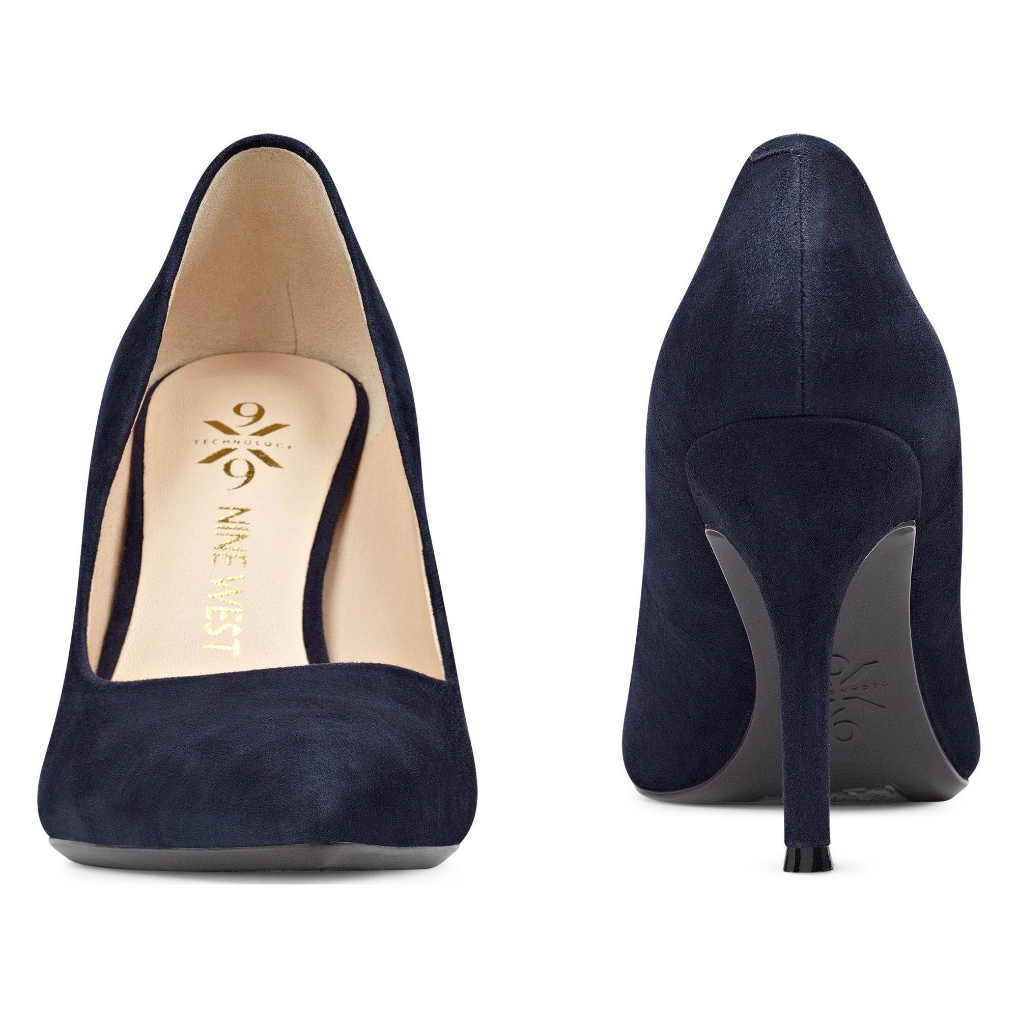 nine west navy suede pumps