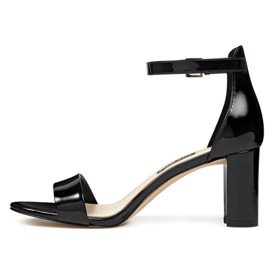 Pruce Ankle Strap Block Heel Sandals - Nine West