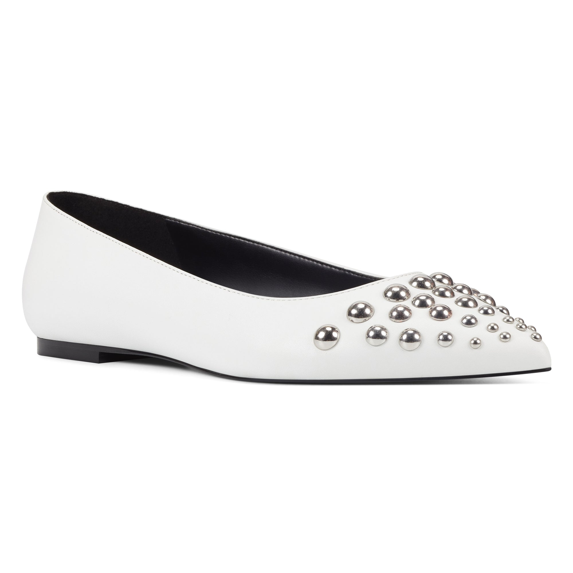 white pointed toe flats