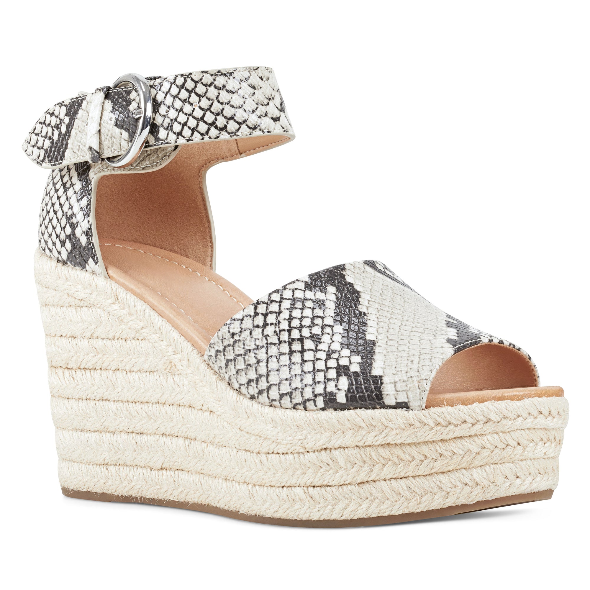 snake print espadrille wedges