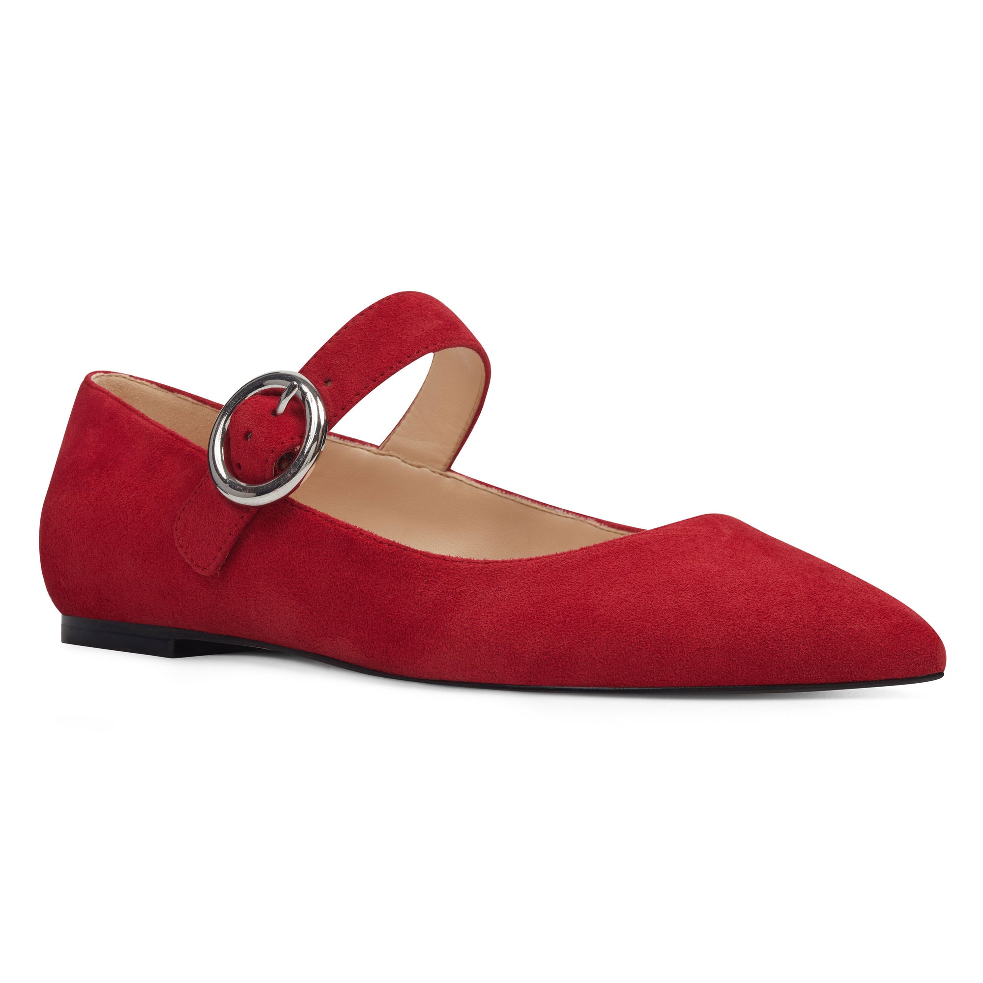 red mary jane flats