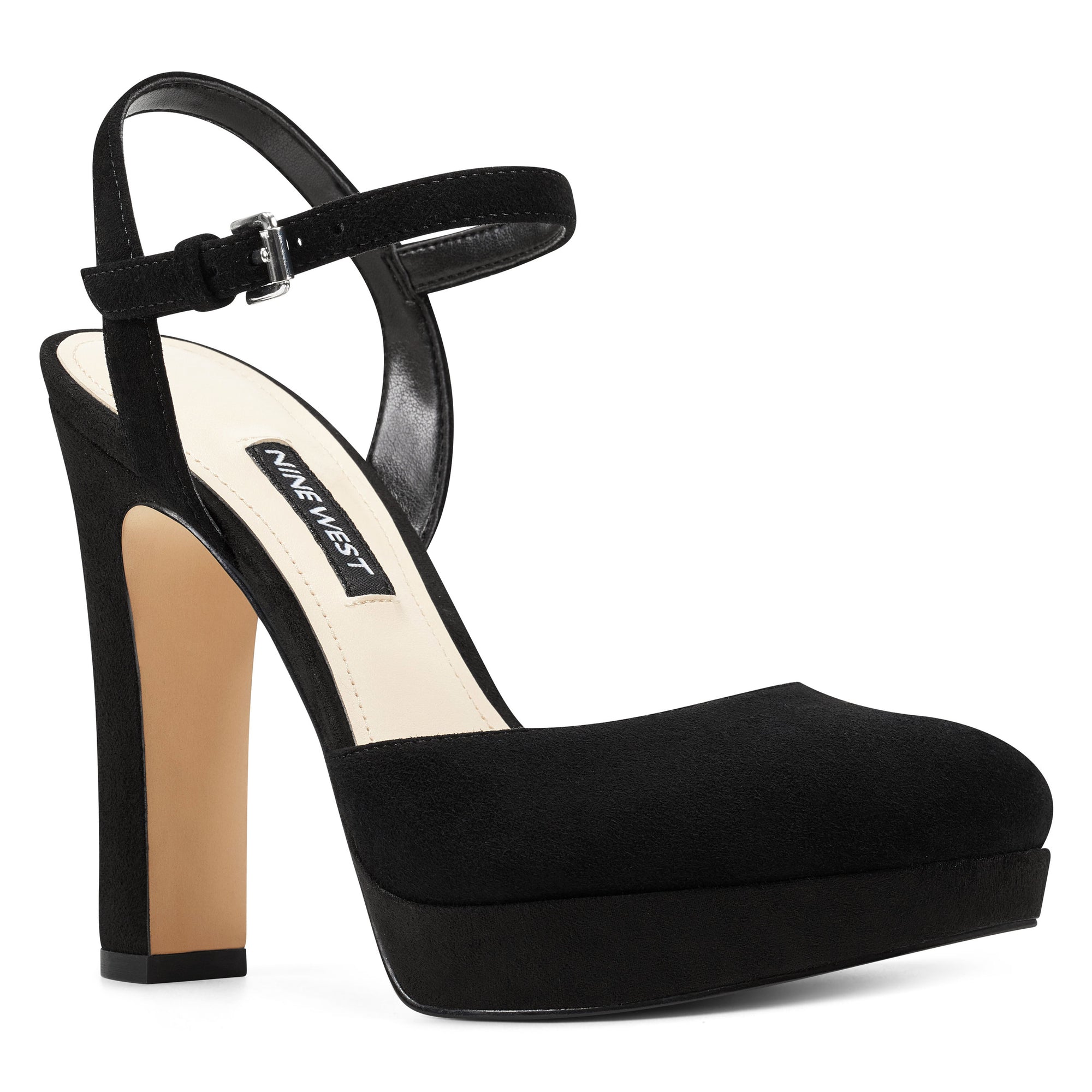 nine west black platform pumps