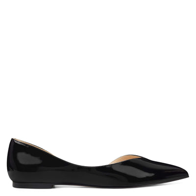 black dorsay flats