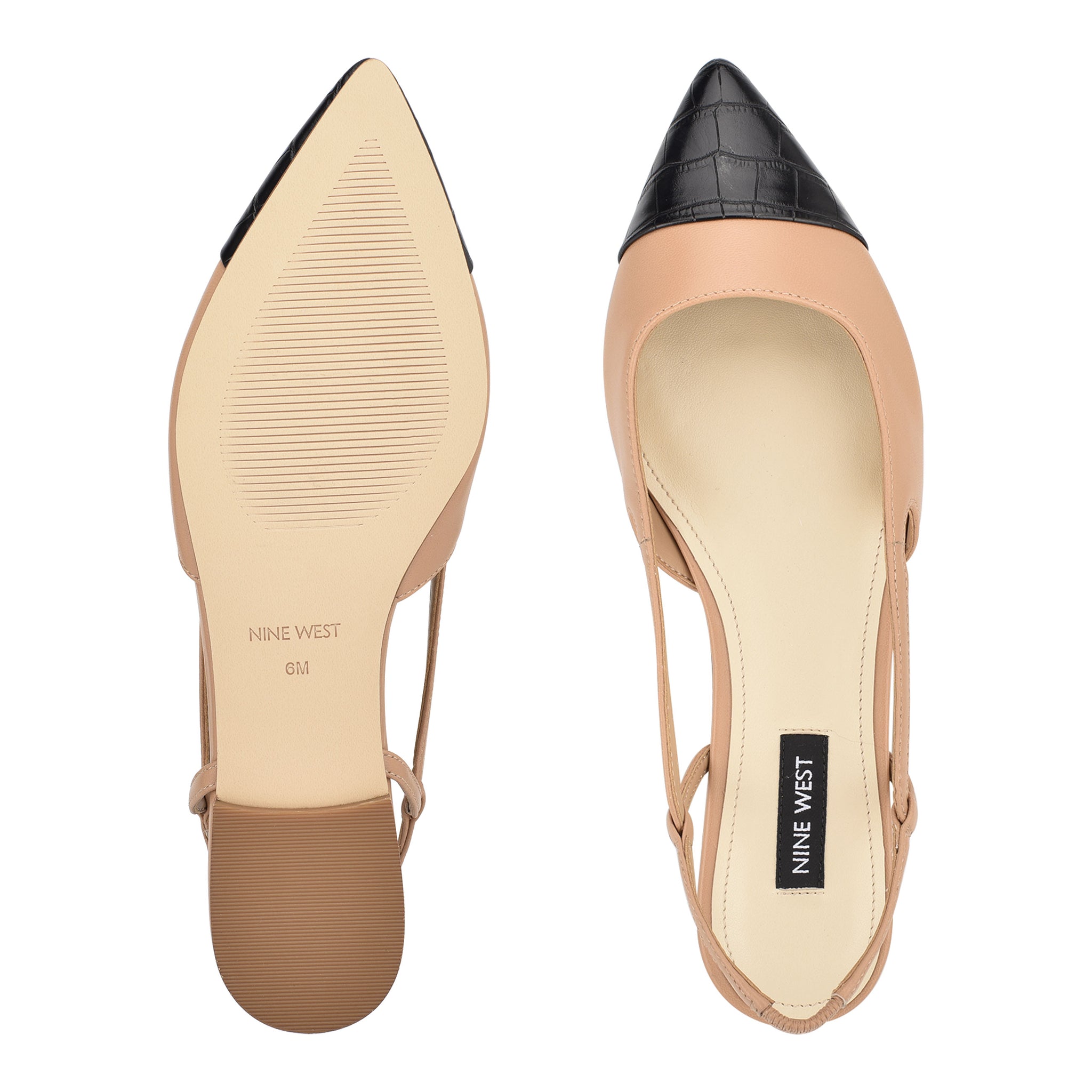 babee slingback pointy toe flats