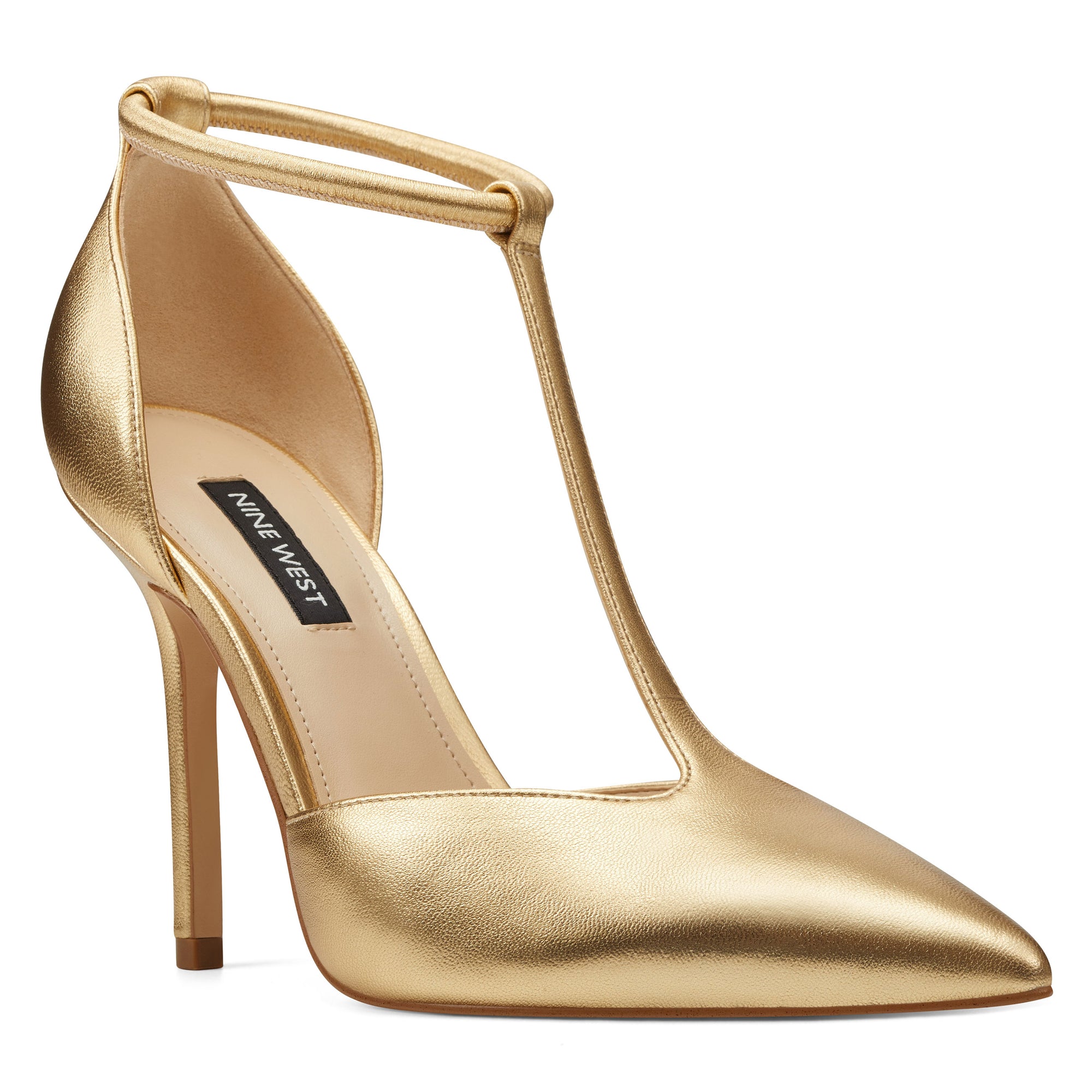nine west gold strappy heels