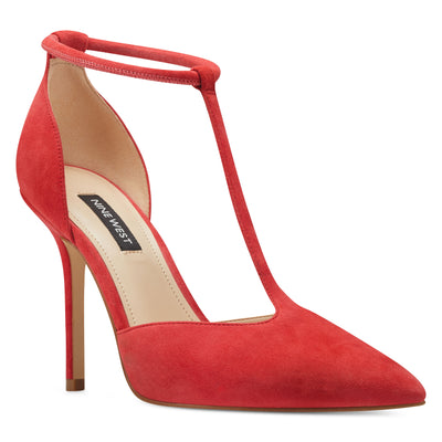 nine west red pumps