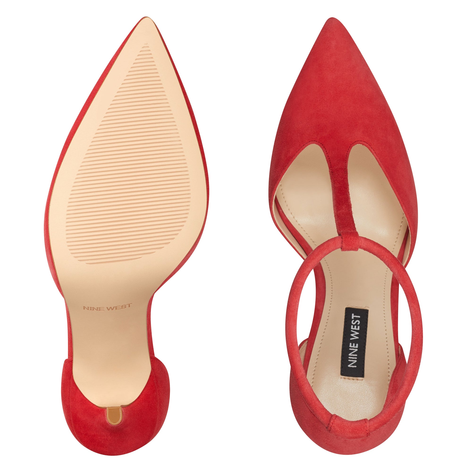 nine west red pumps