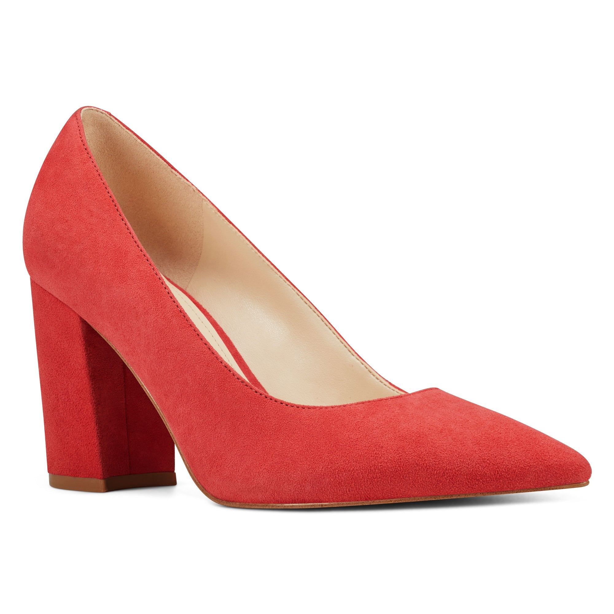 nine west red suede pumps