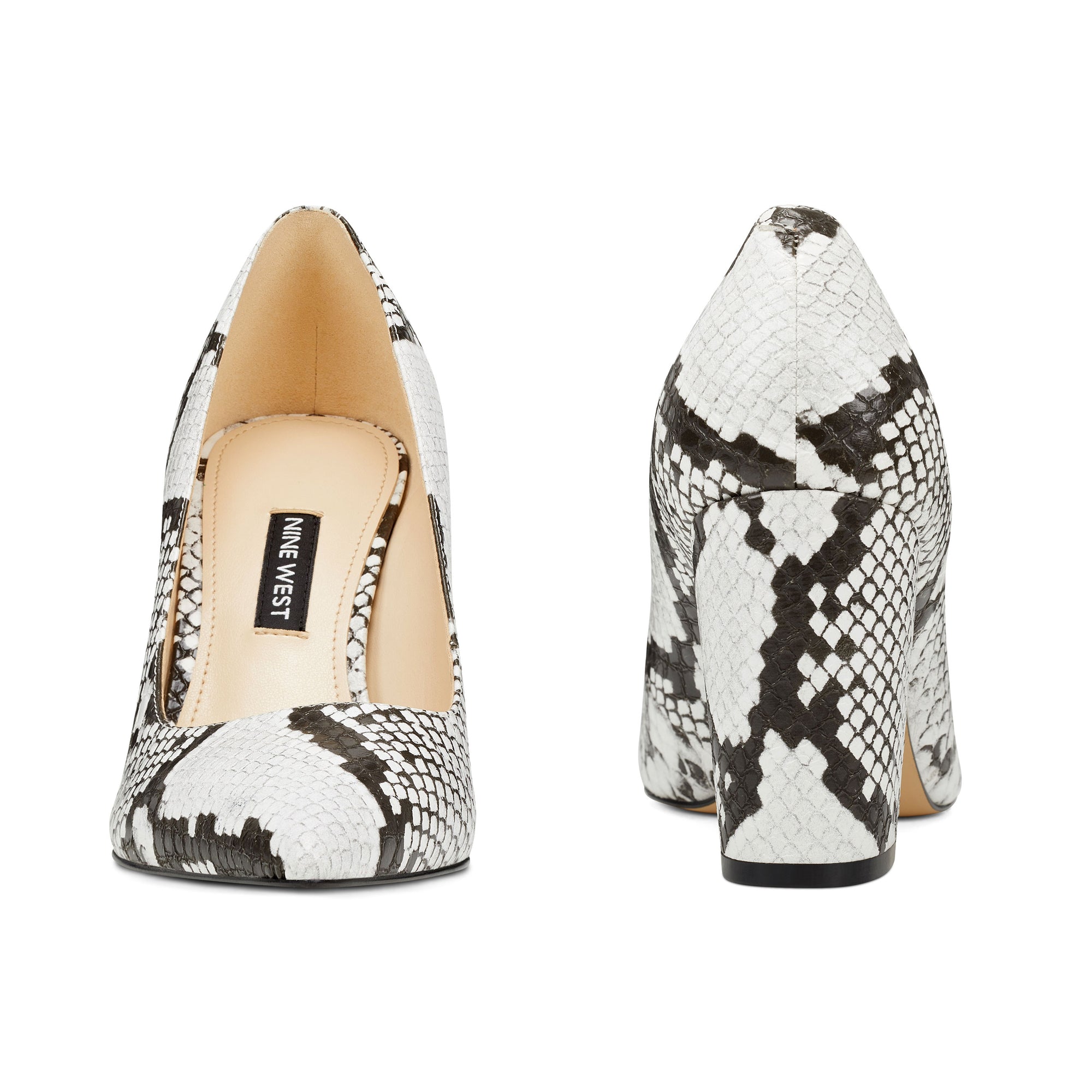 snakeskin pumps nine west