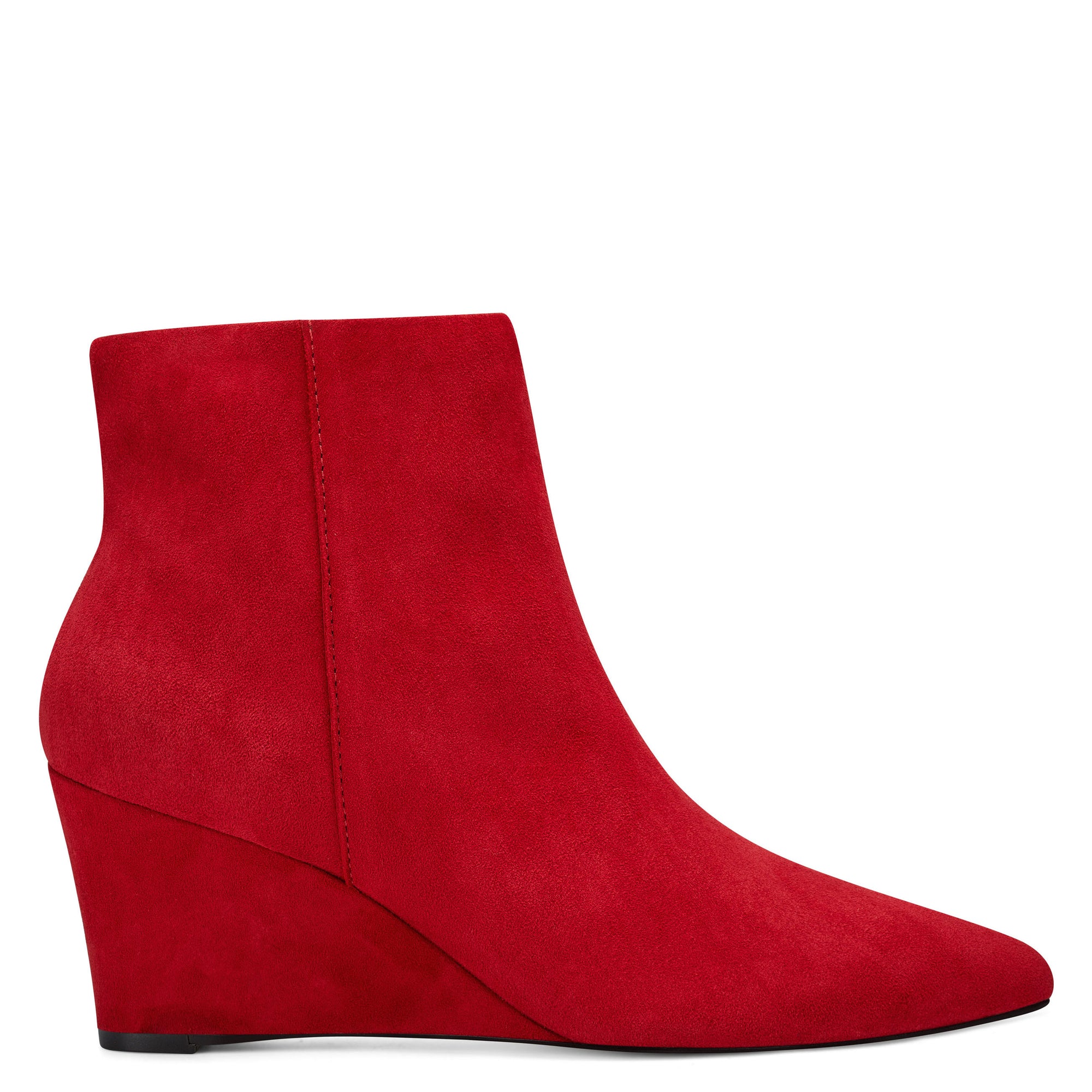 red wedge booties
