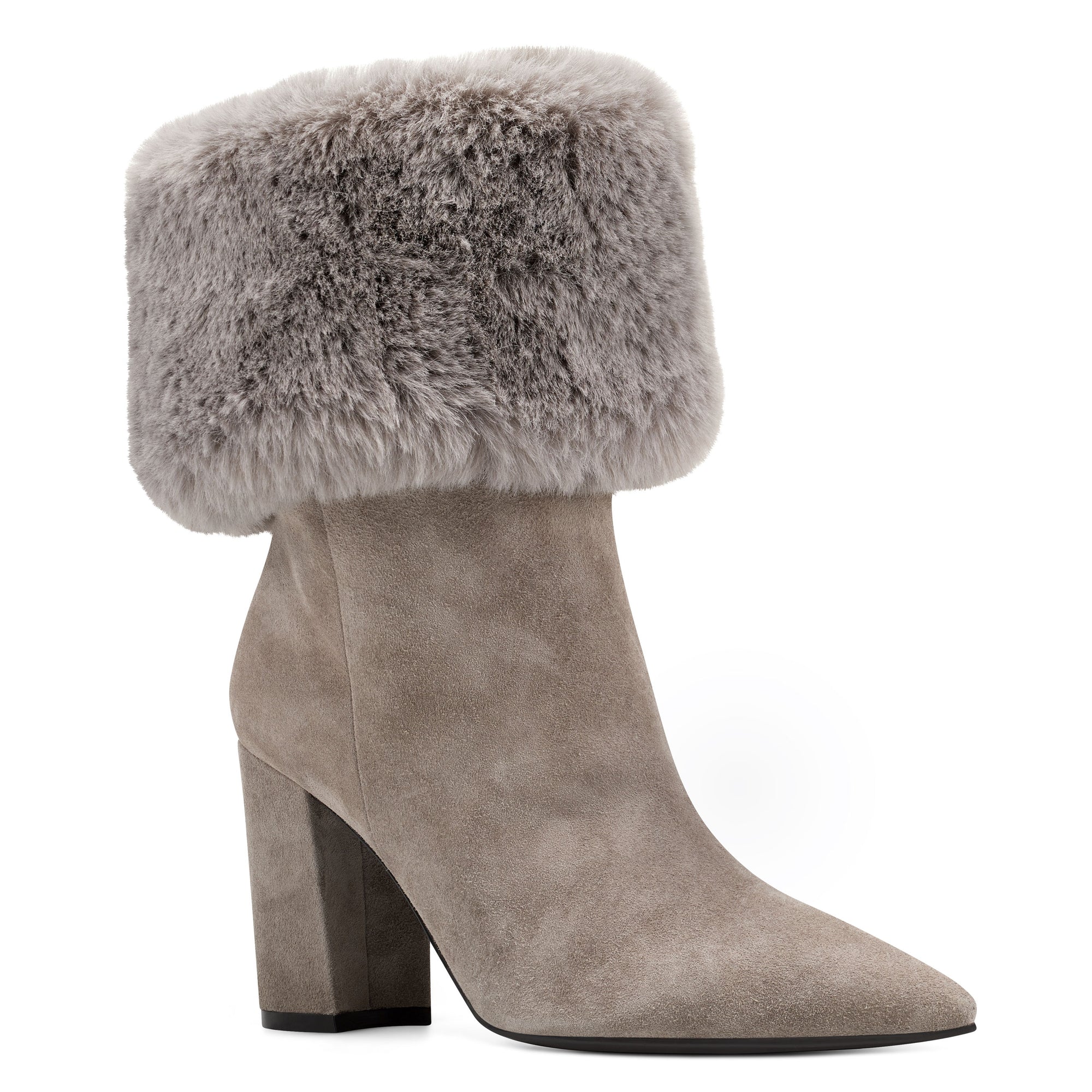 grey heel booties