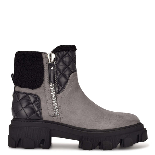 나인웨스트 NINEWEST Colbee Lug Sole Booties,Grey