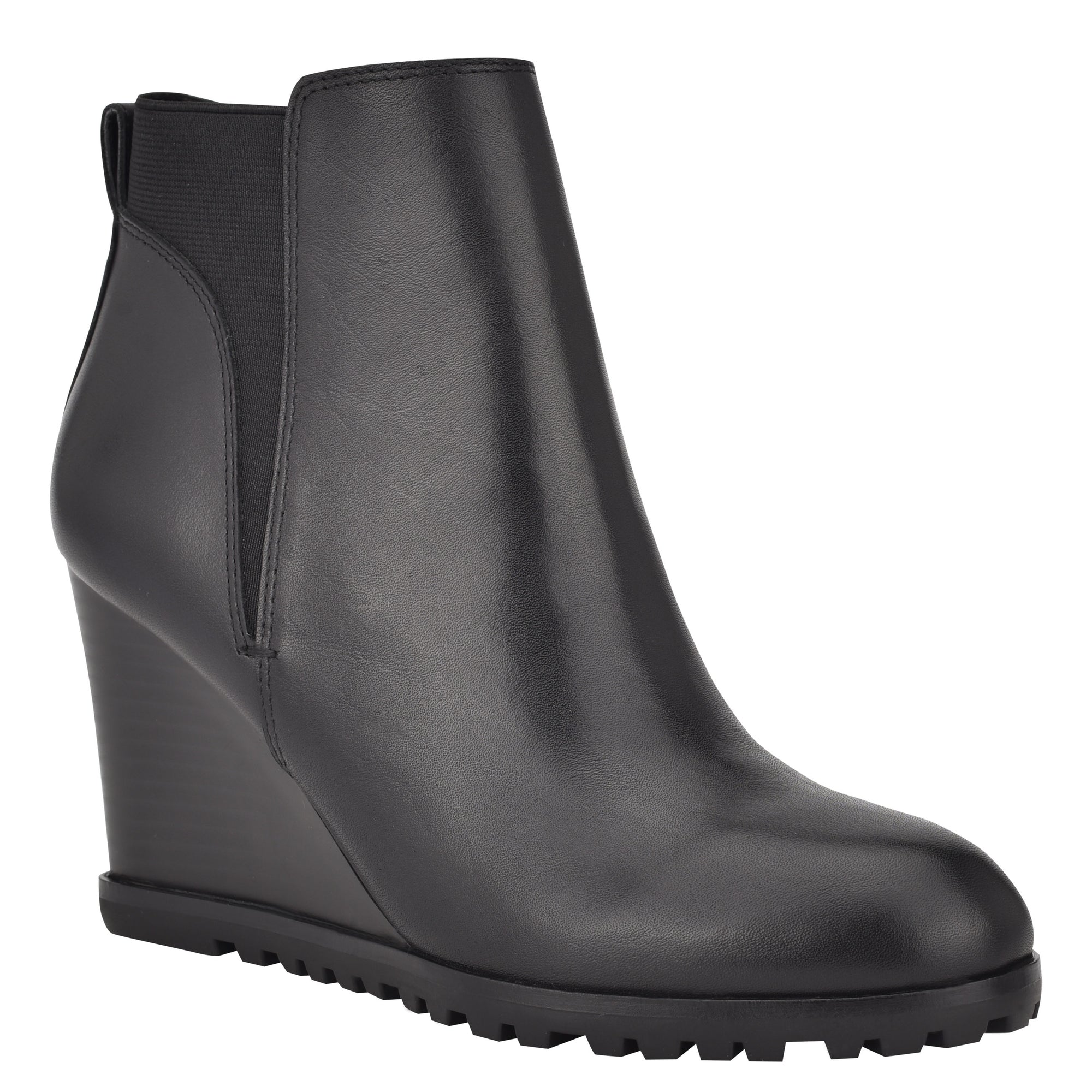 nine west black wedge booties