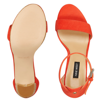 orange platform flip flops