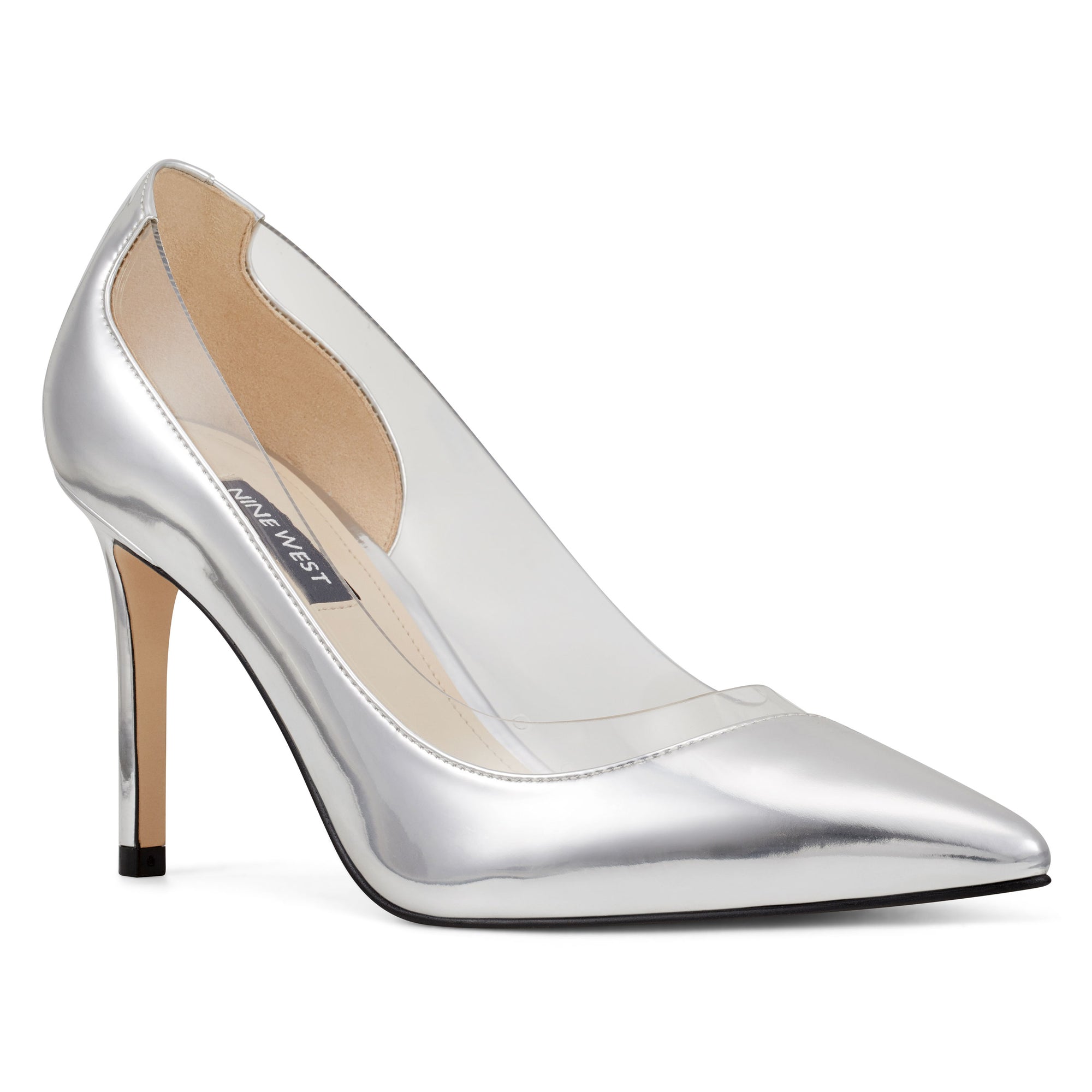 nine west silver pumps