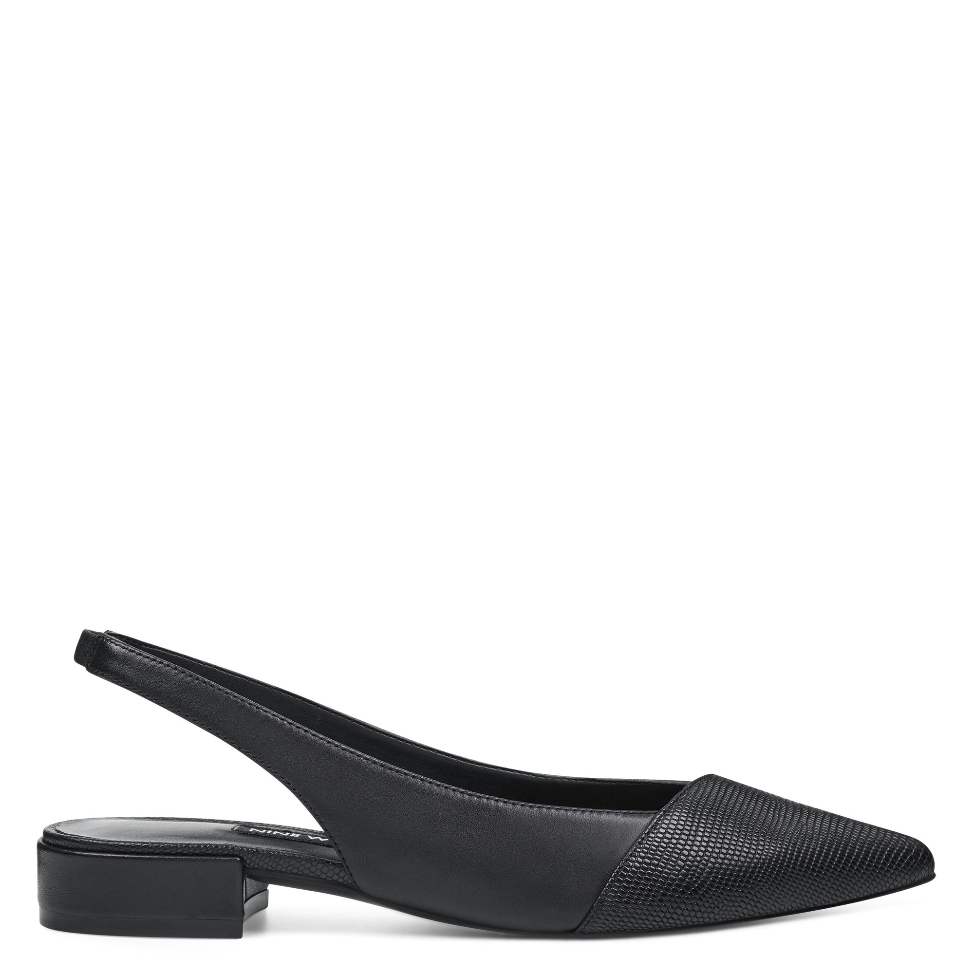 black flat slingbacks