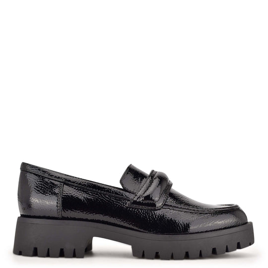 나인웨스트 NINEWEST Garren Lug Sole Loafers,Black