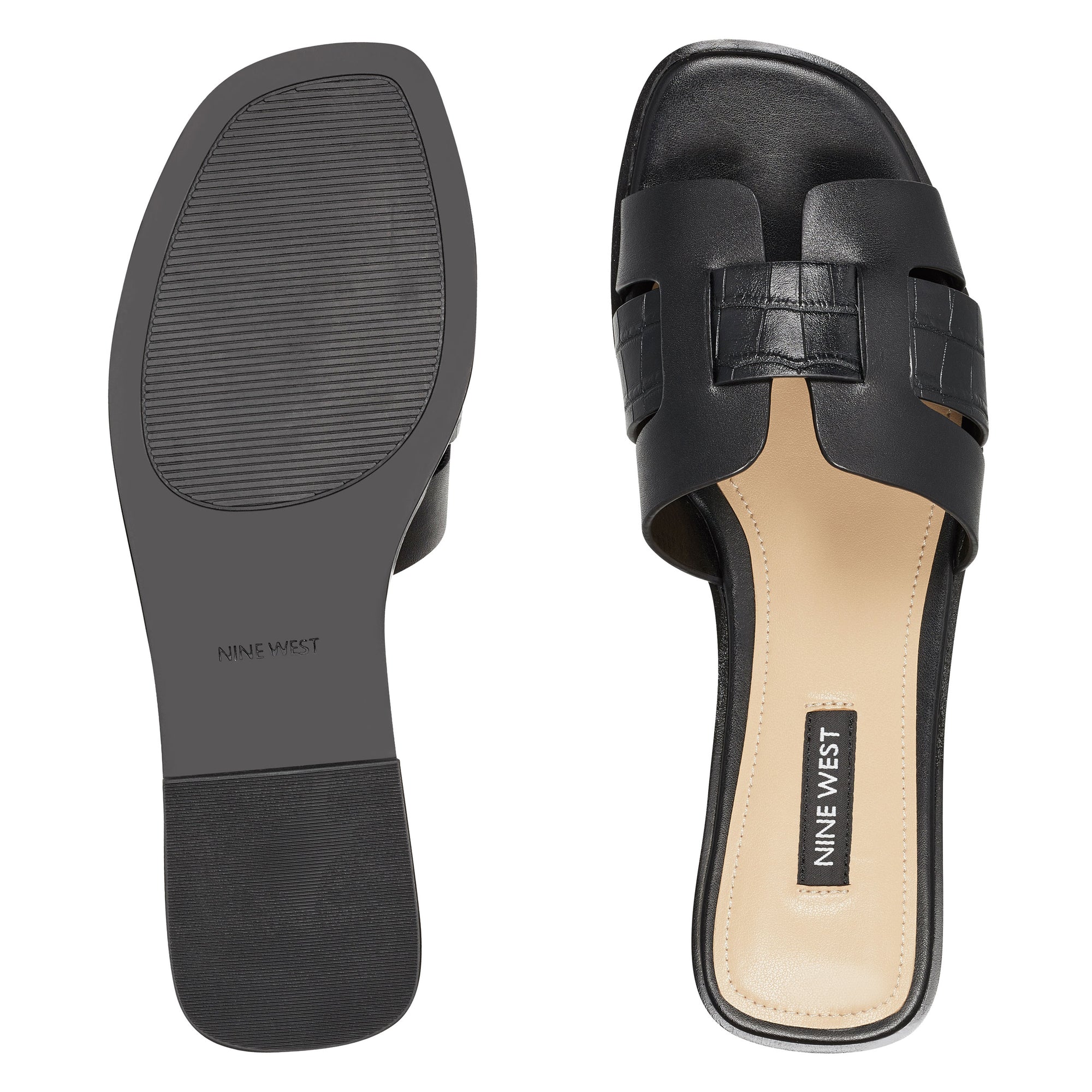 Genuine Flat Slide Sandals - Nine West