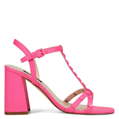 pink block sandals