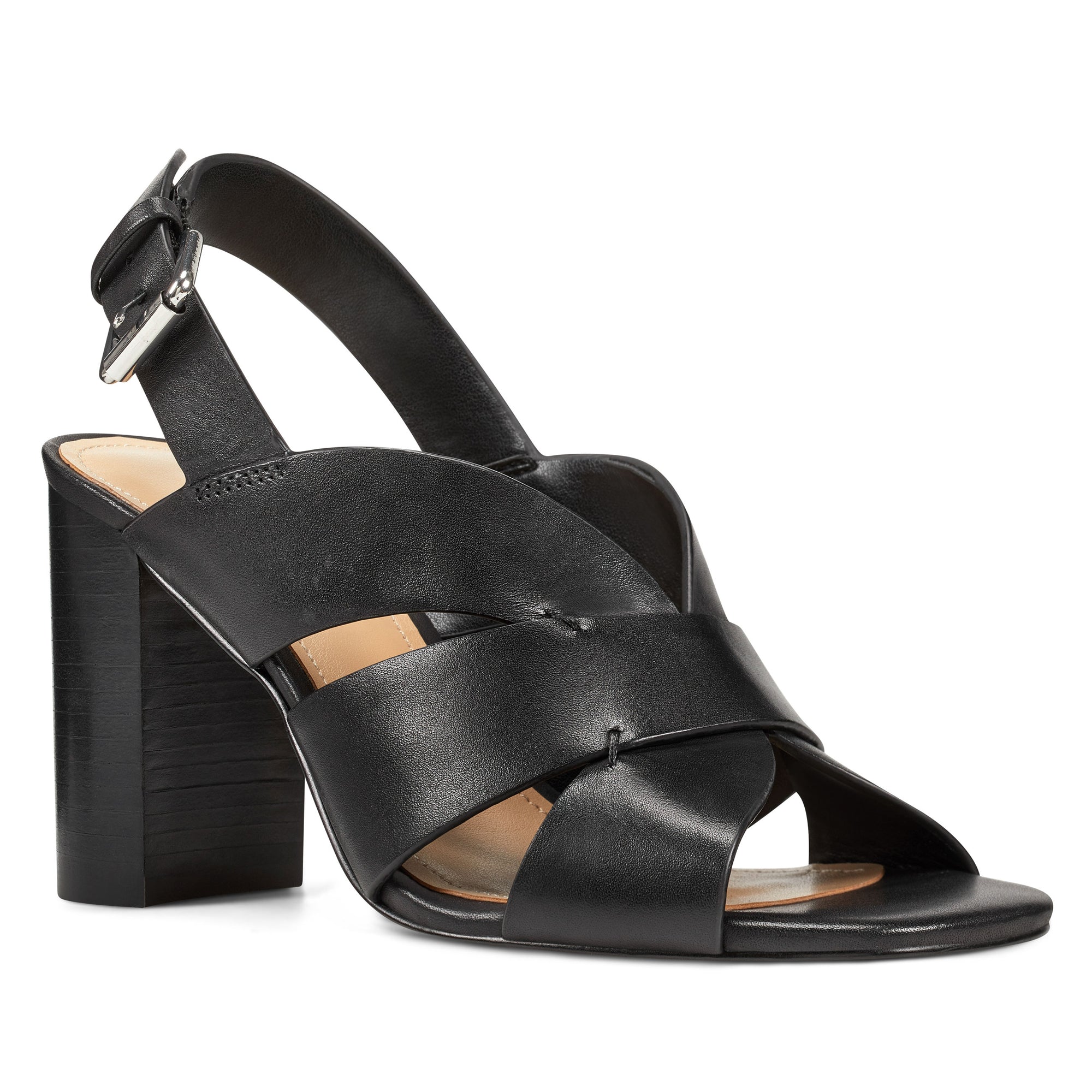 nine west black block heels