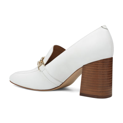 white court shoes round toe
