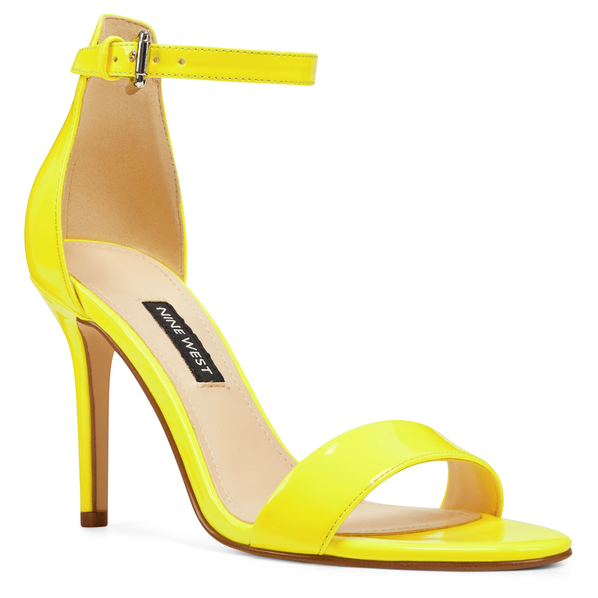 neon yellow strappy sandals