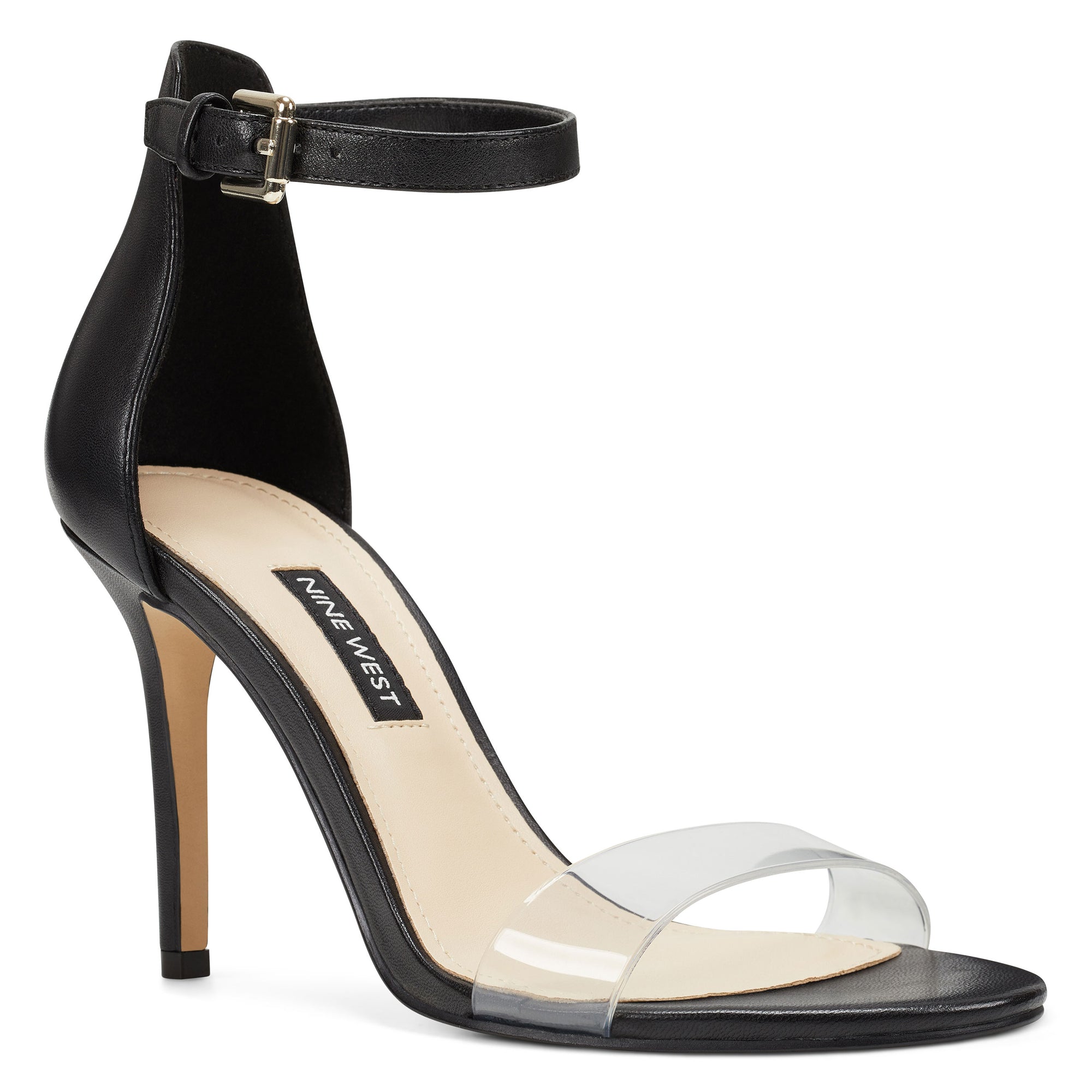 nine west black heels with ankle strap