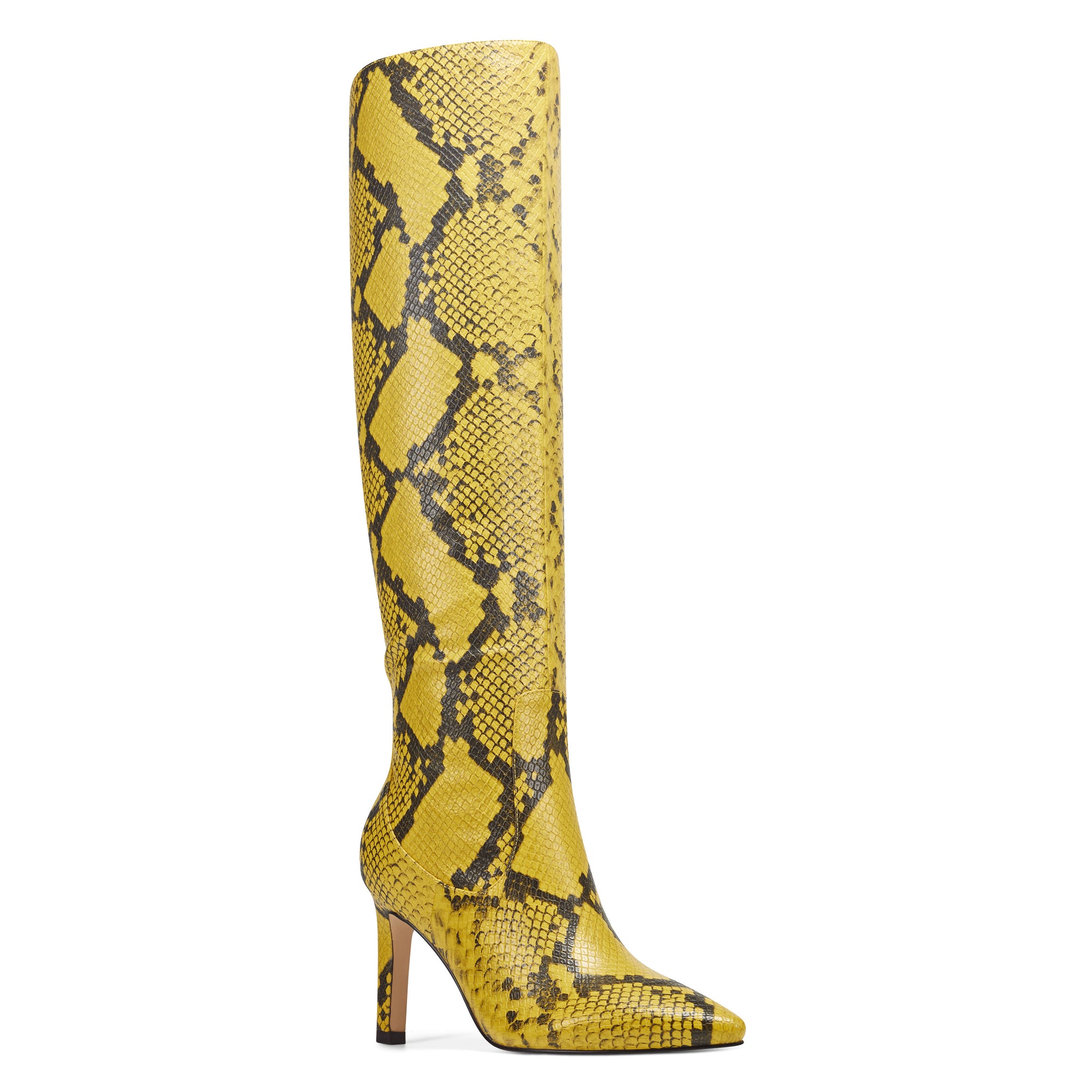 yellow heeled boots