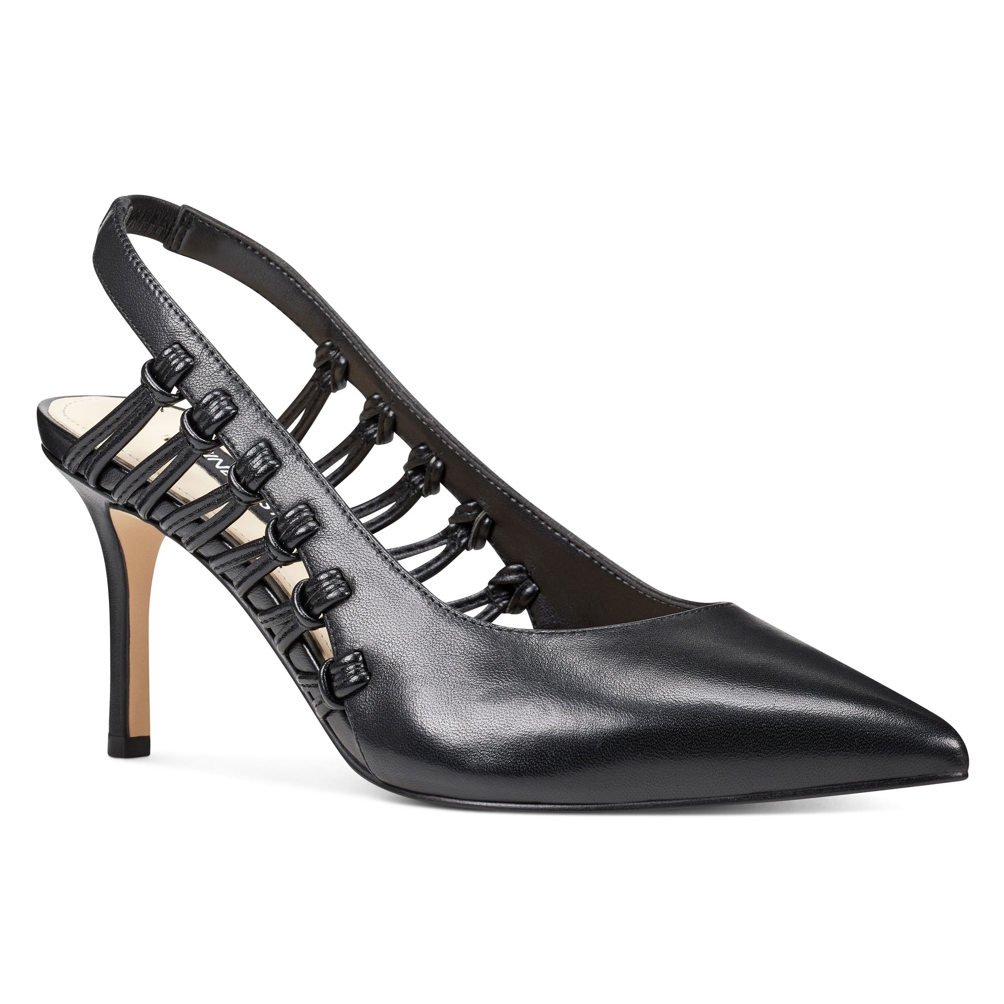nine west black slingback heels