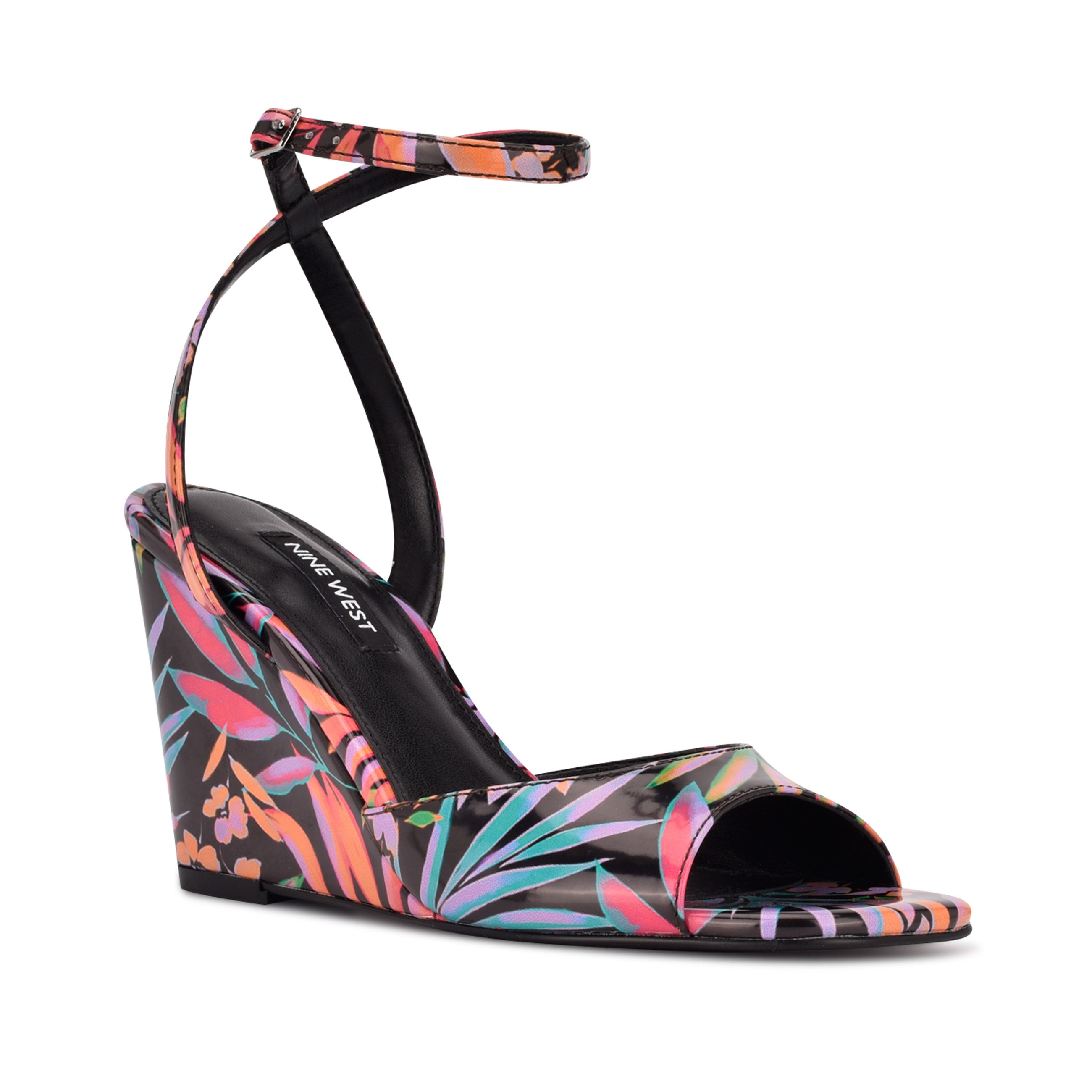 Nine West Nevr Ankle Strap Wedge Sandals