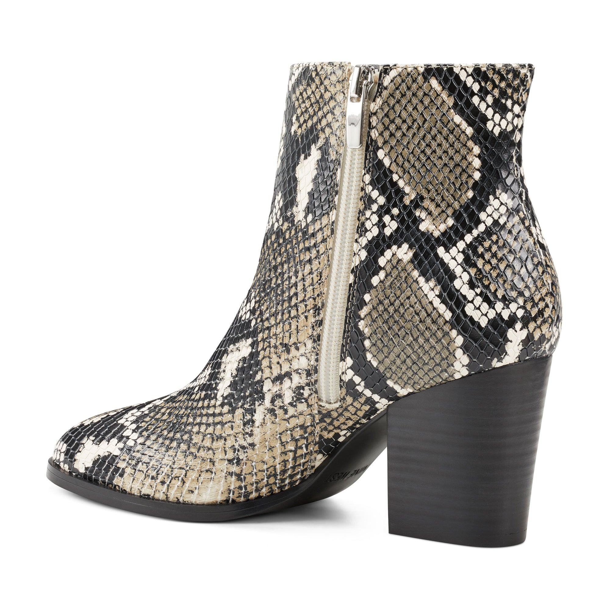 nine west snake embossed ankle boots