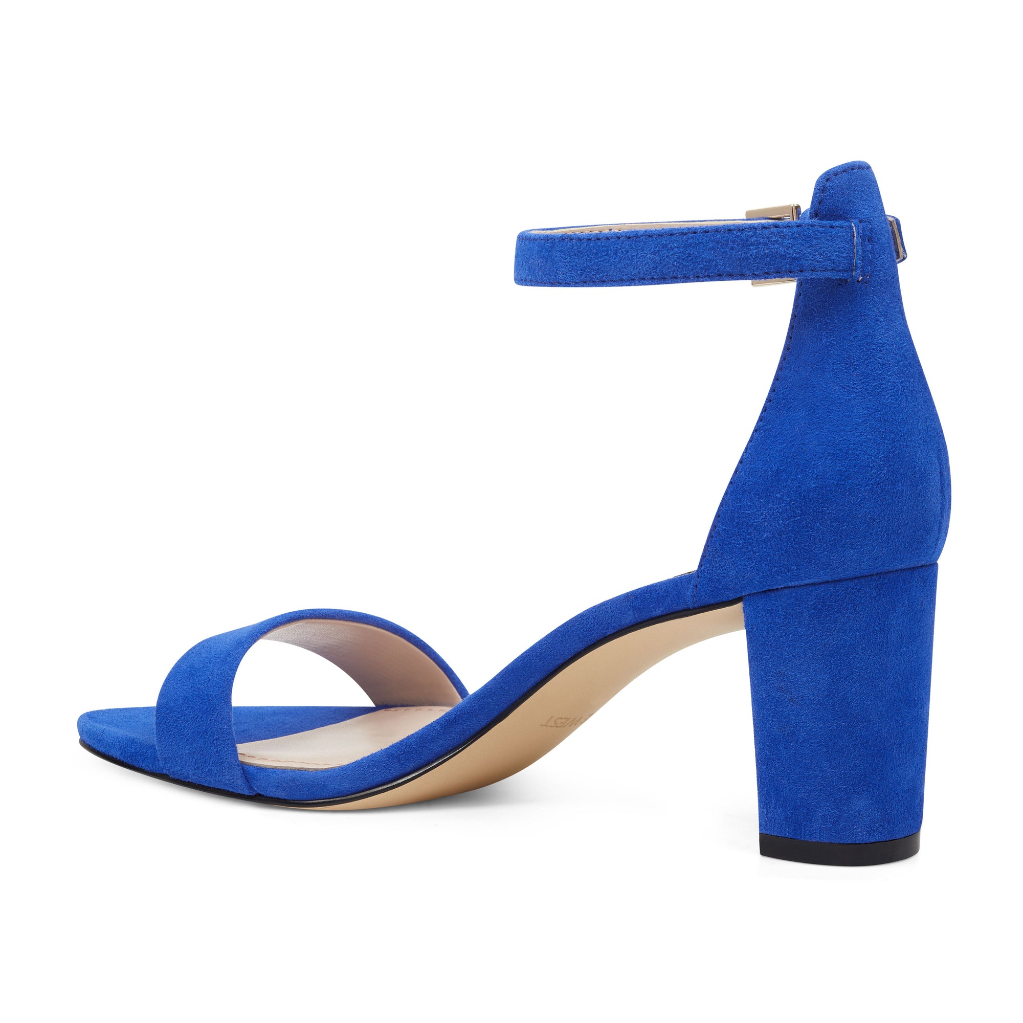 cobalt blue shoes block heel