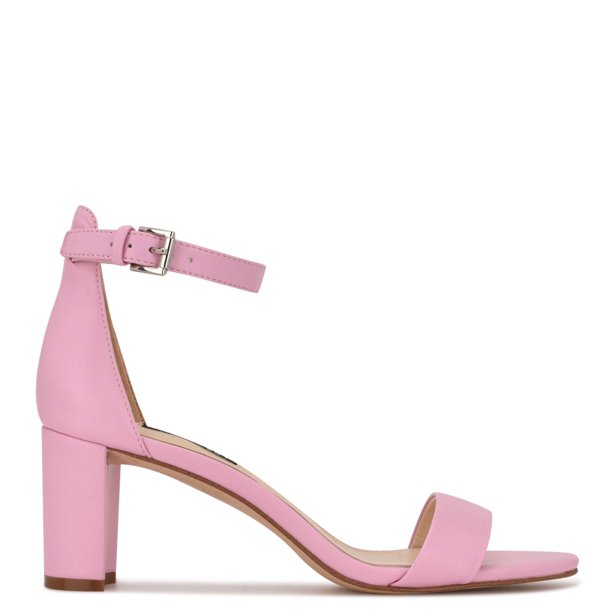 pink chunky heel sandals