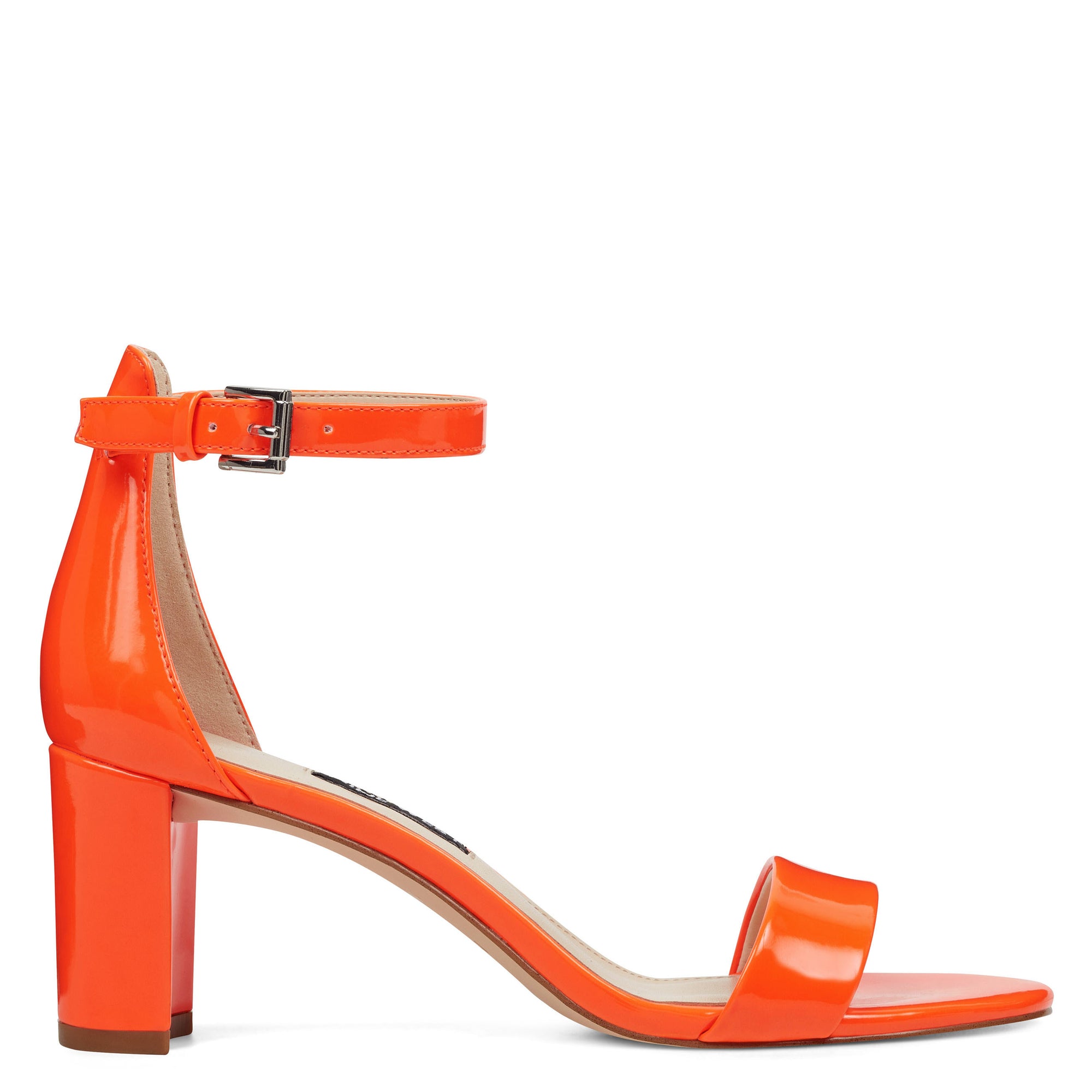 orange block heel sandals