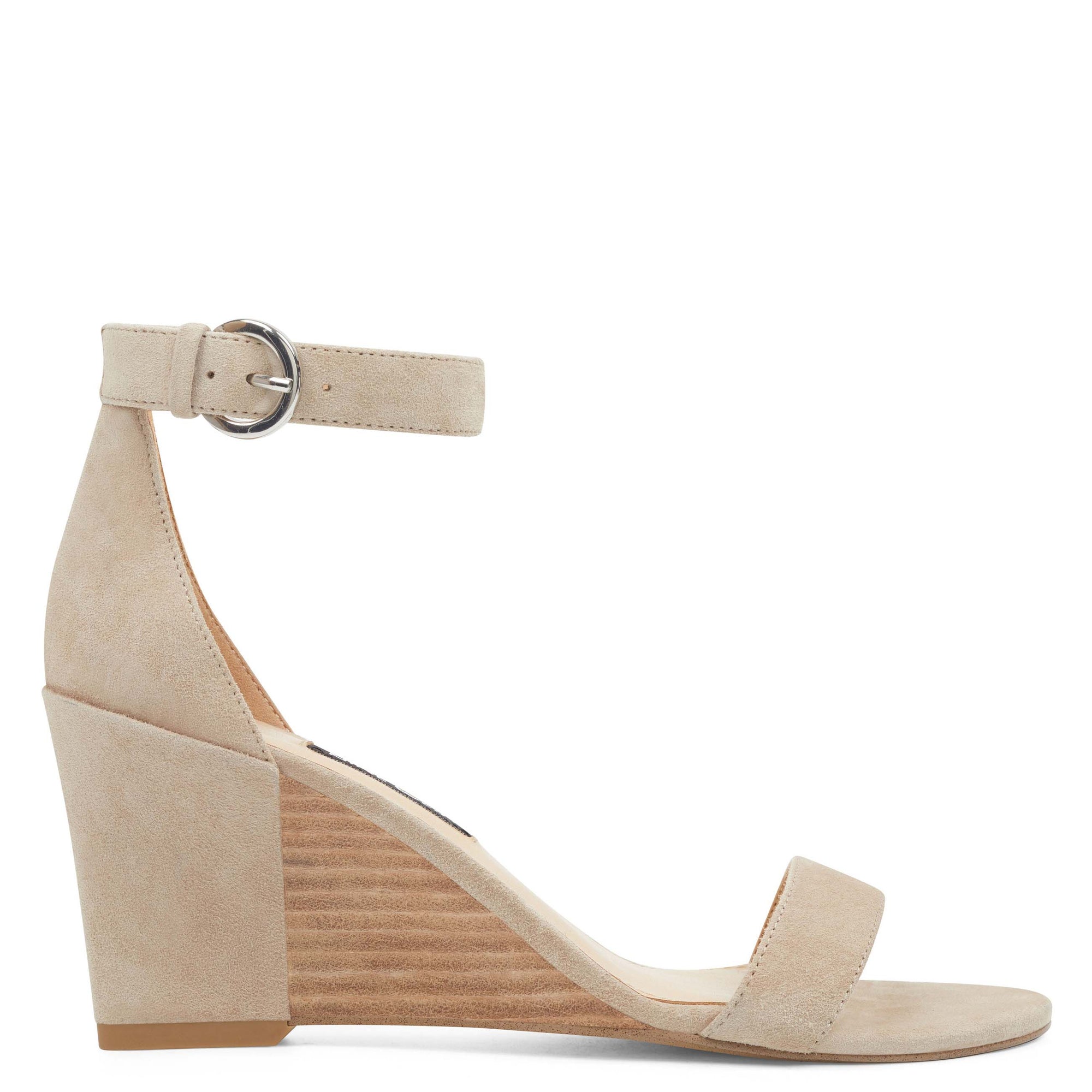 nine west nude wedges