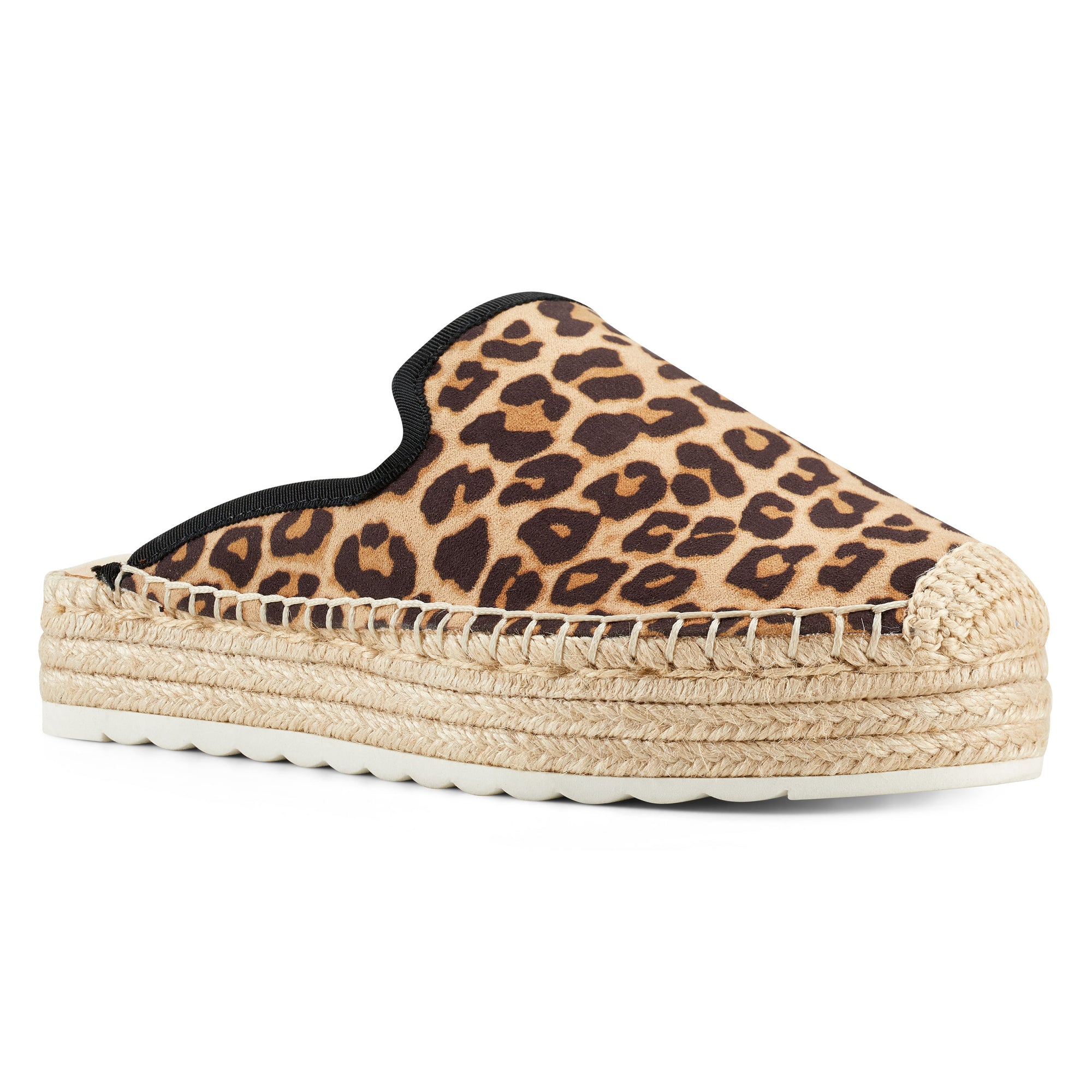 leopard slip on mules