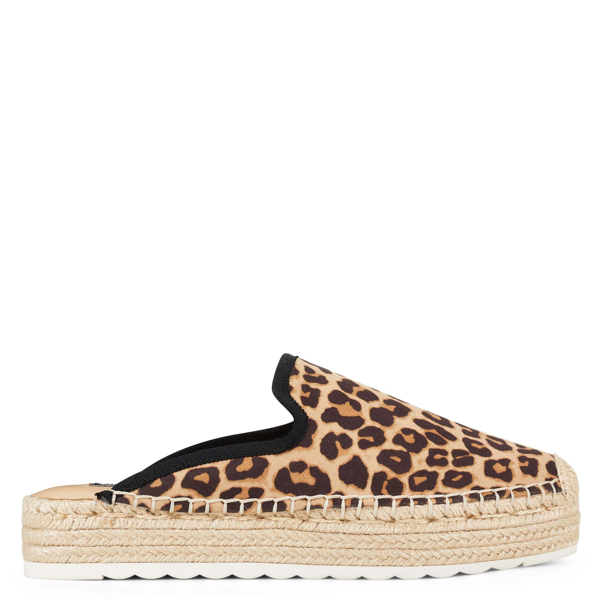 leopard espadrille mules