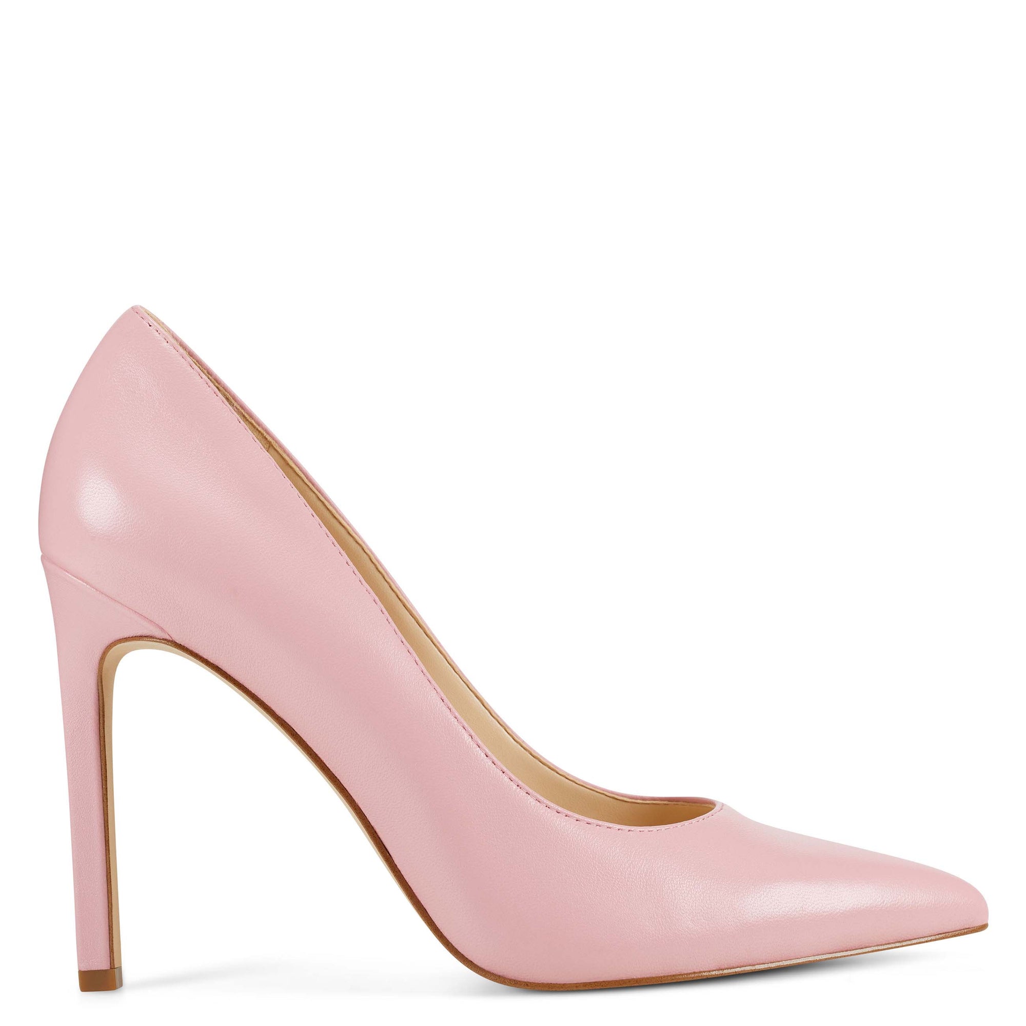 pink leather pumps