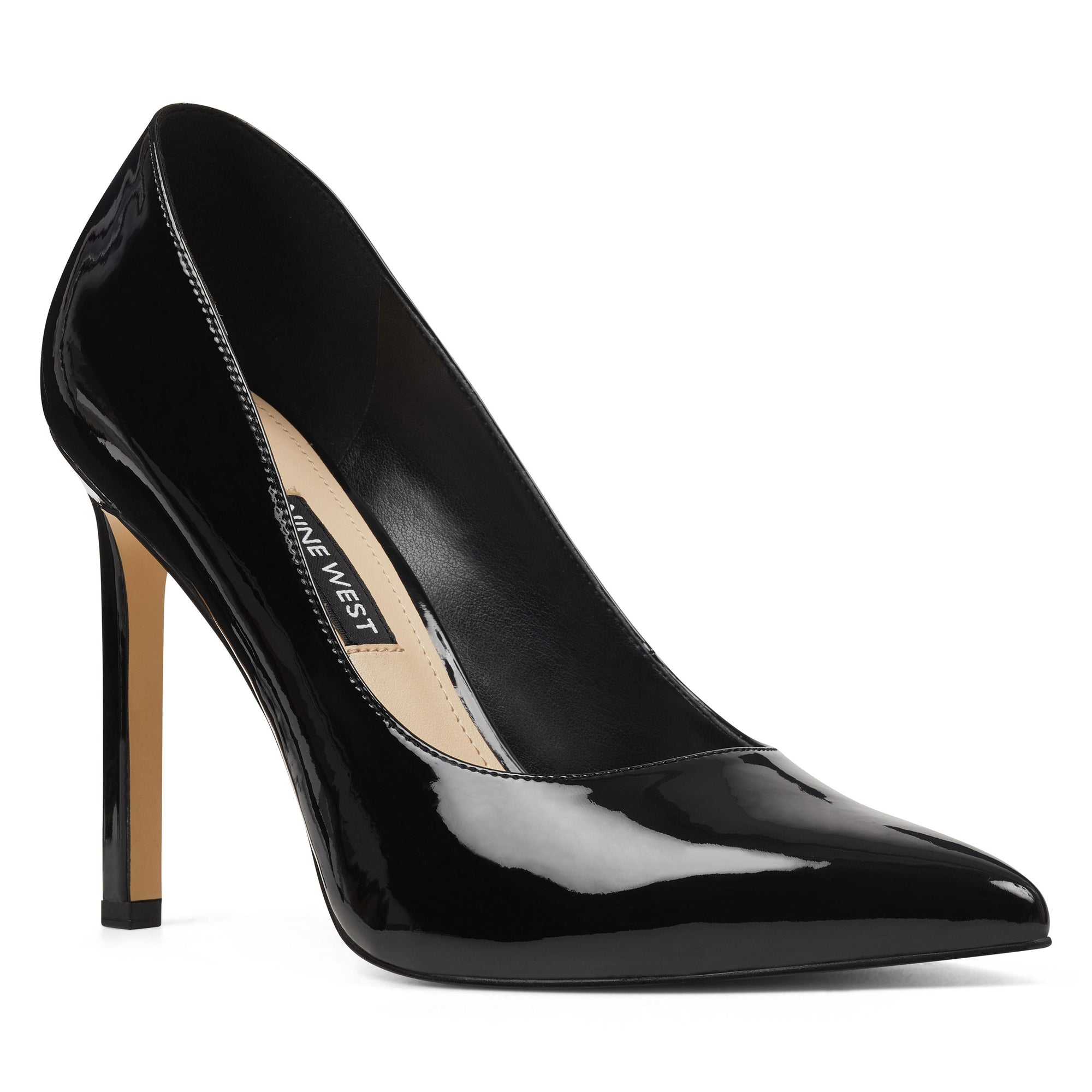 black patent leather pumps nine west