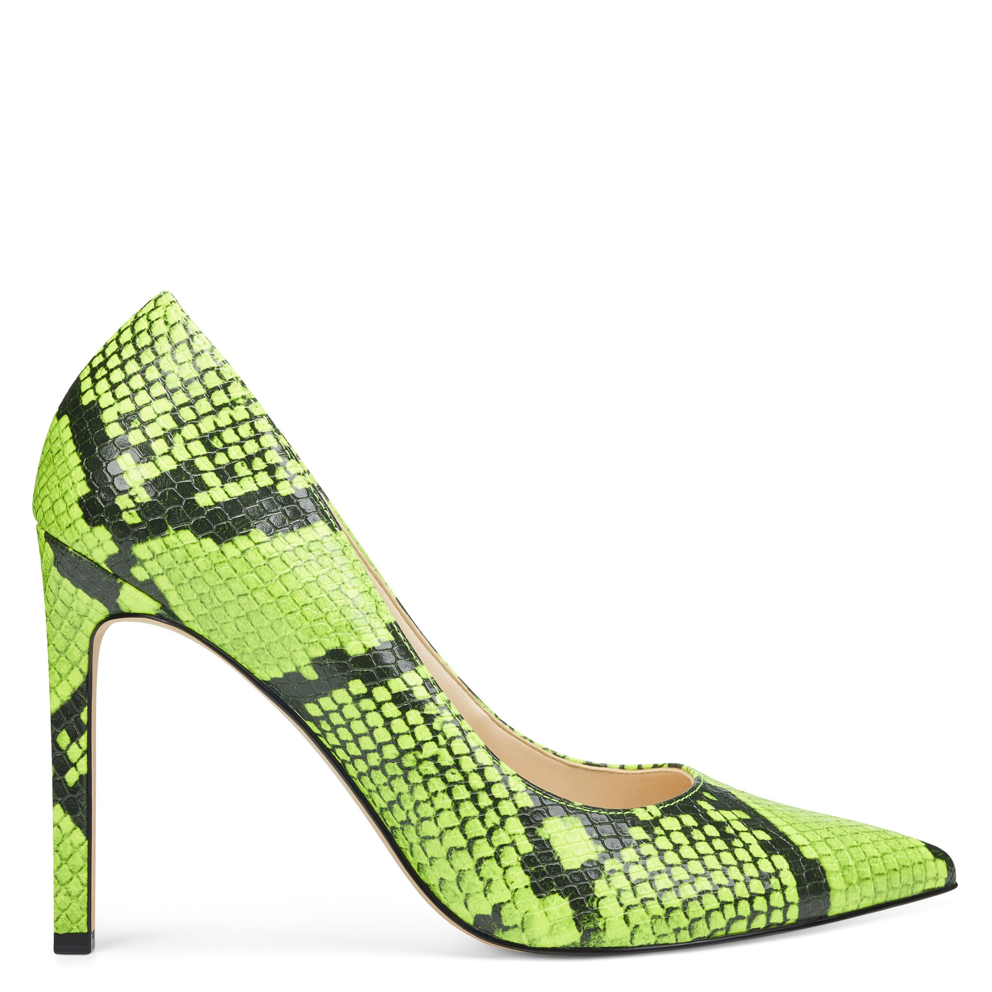 neon green pointy toe heels