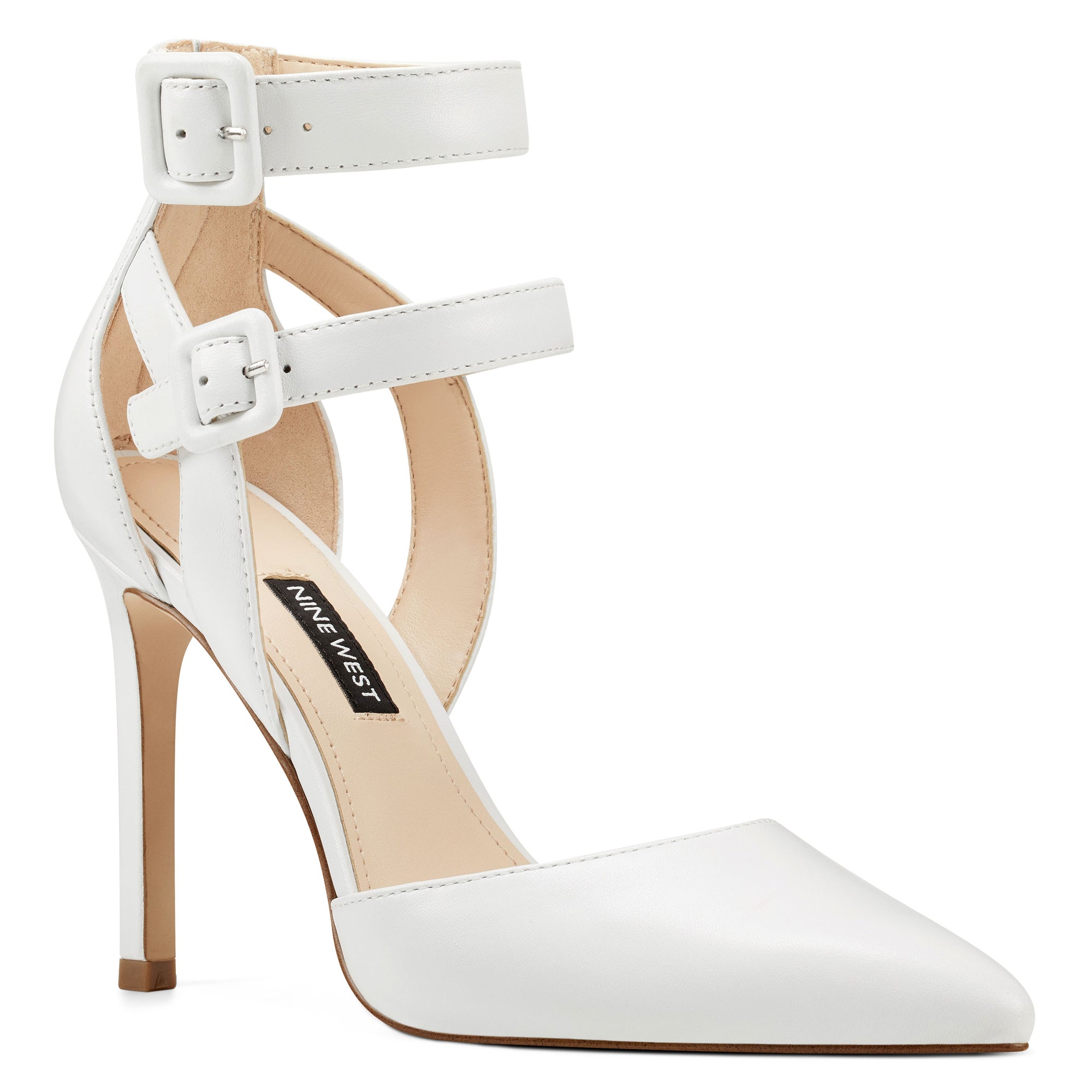 nine west white pumps