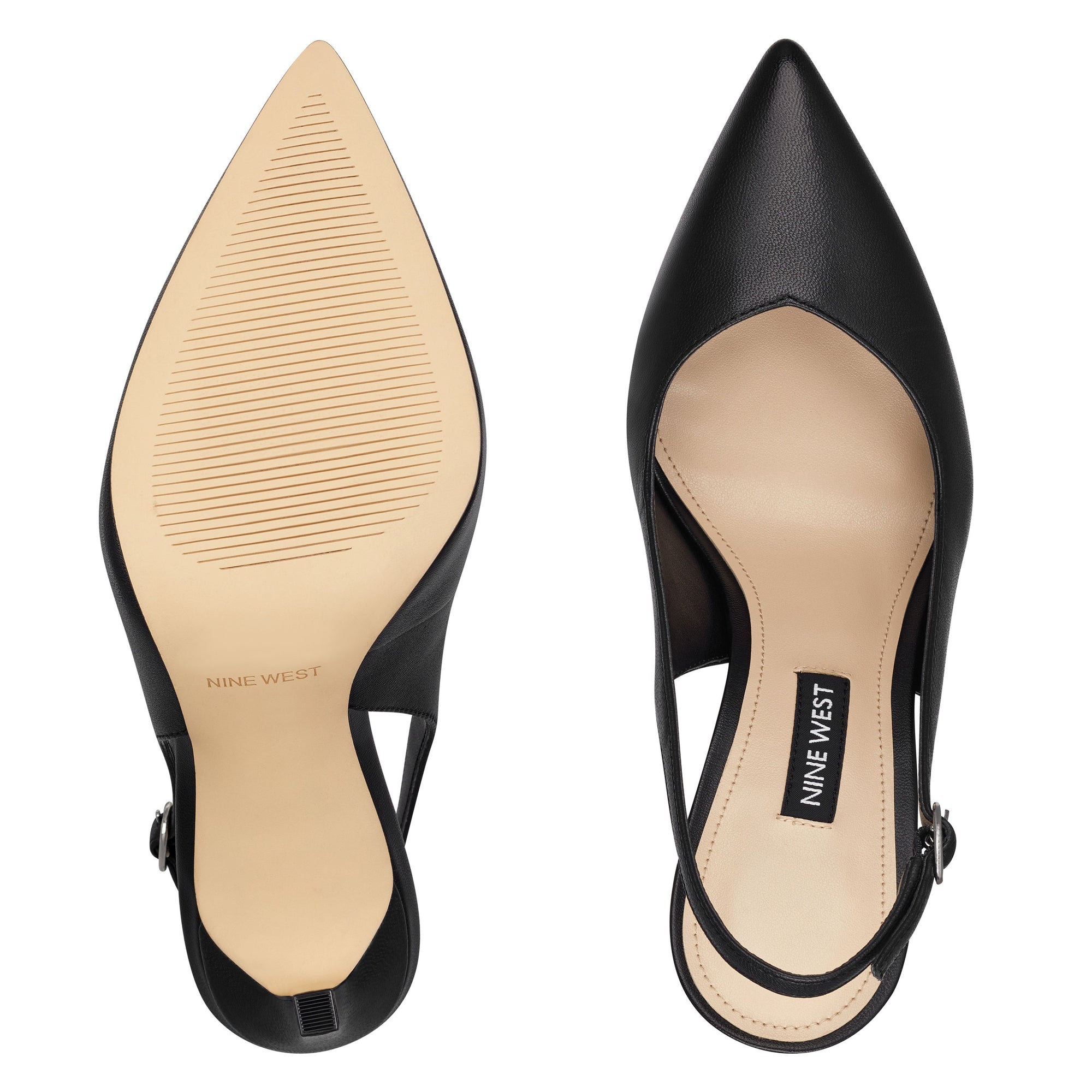 nine west black slingback heels