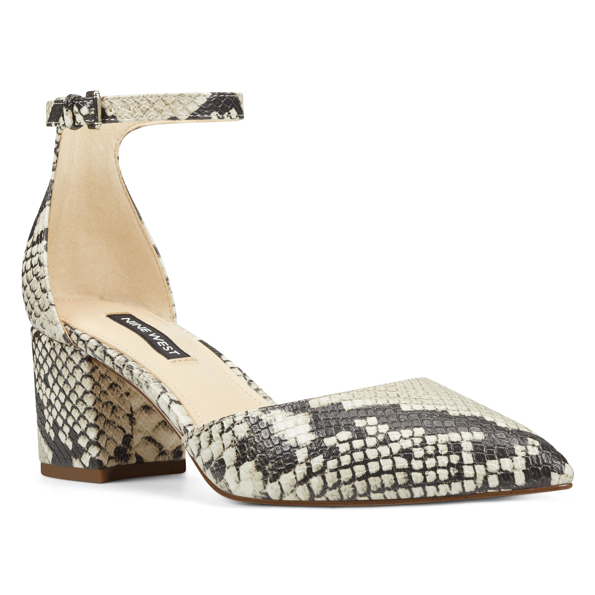 nine west snake print heels