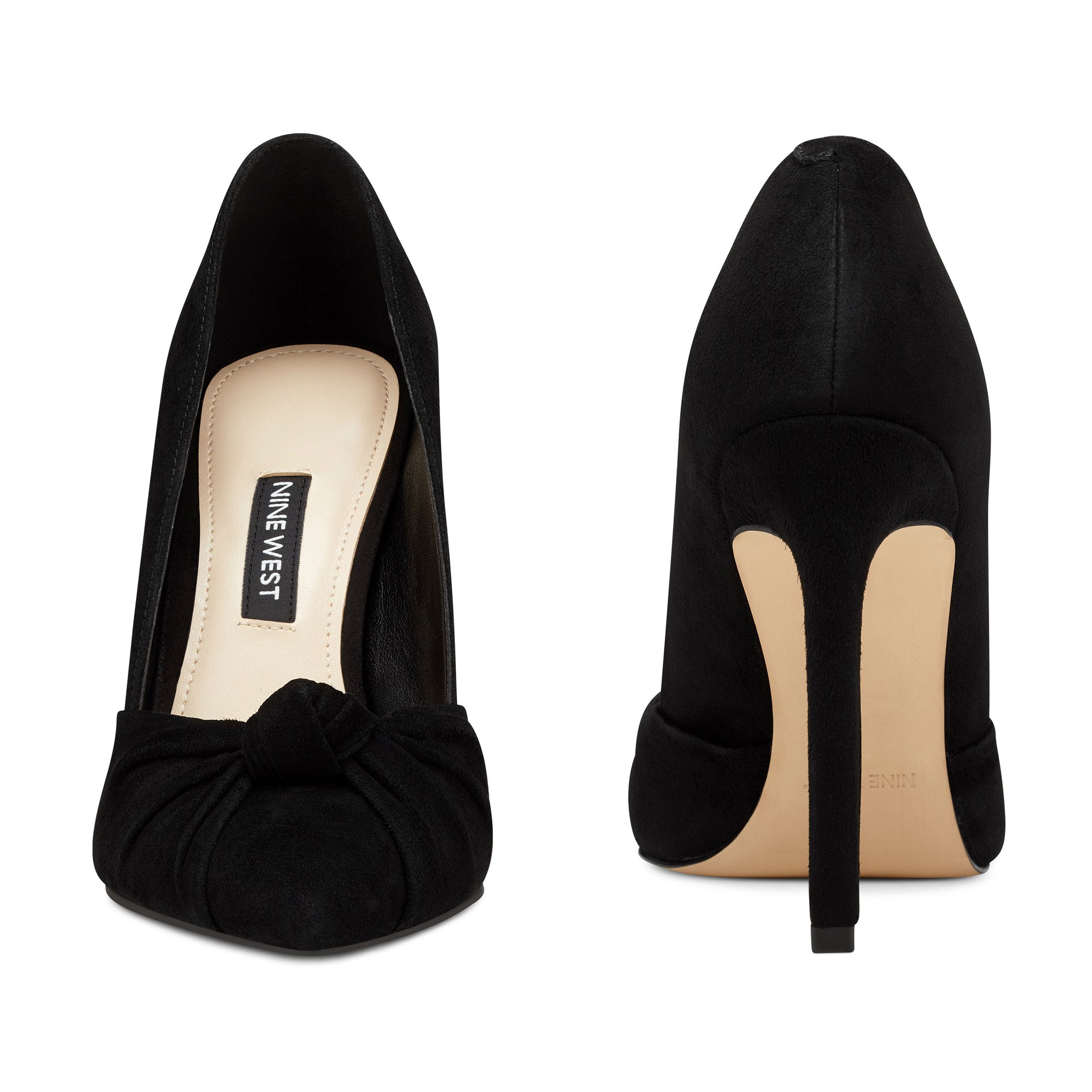 nine west black suede pumps