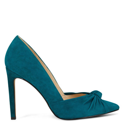 teal suede heels