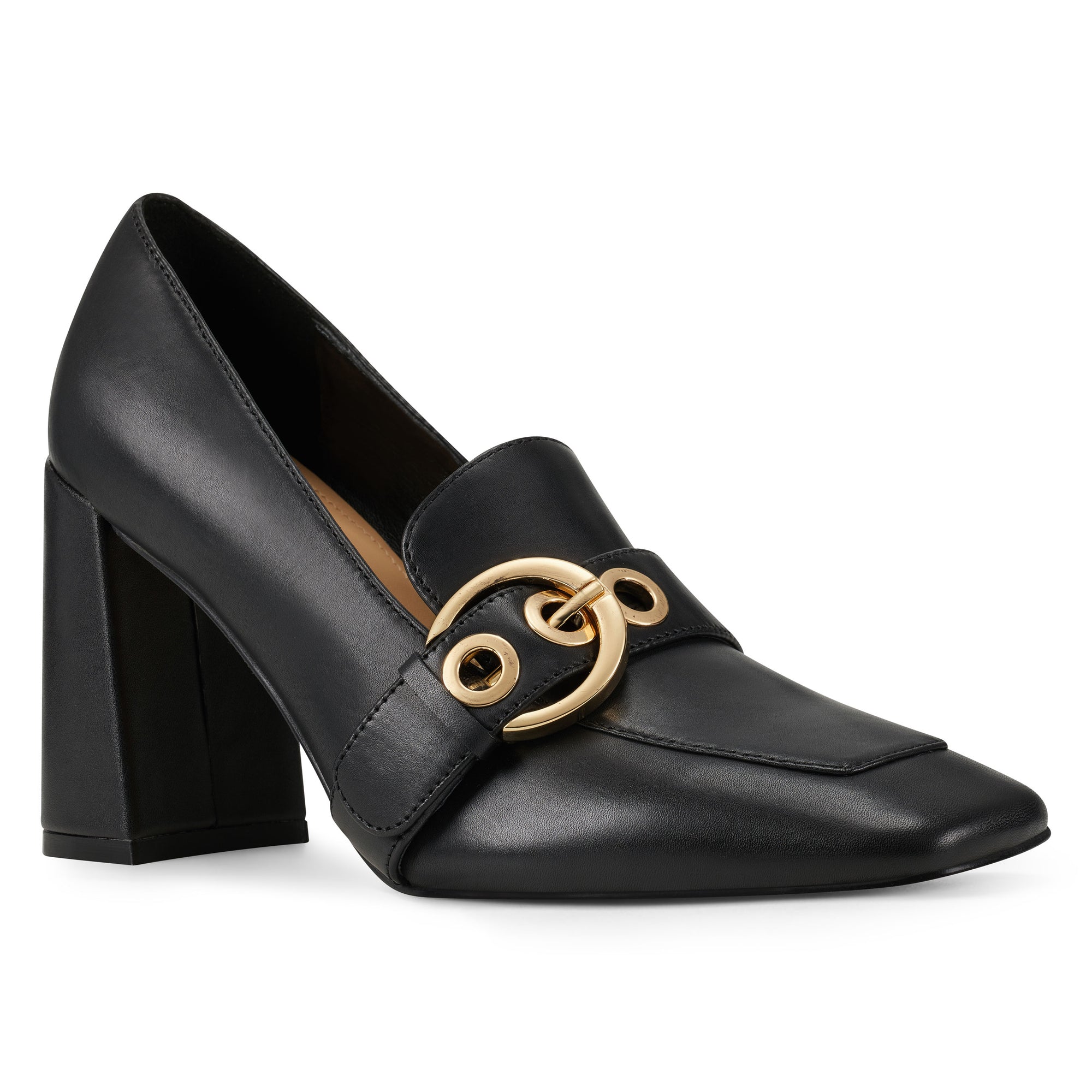 leather heeled loafers