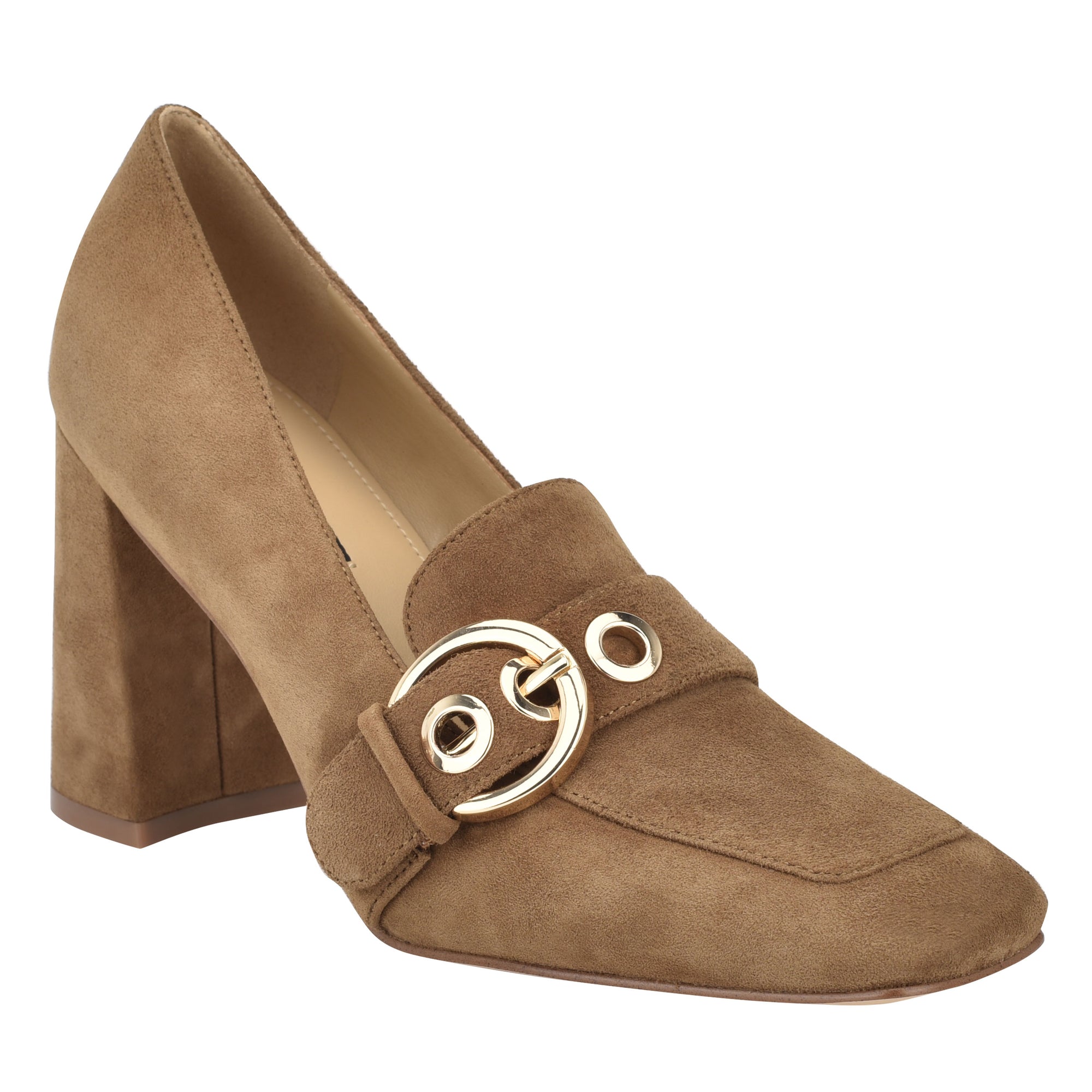 suede heeled loafers